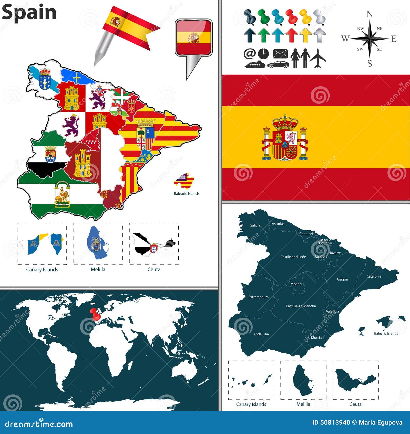 Carte De L Espagne Illustration De Vecteur Illustration Du Espagne Carte De L Espagne Illustration De Vecteur Illustration Du Espagne