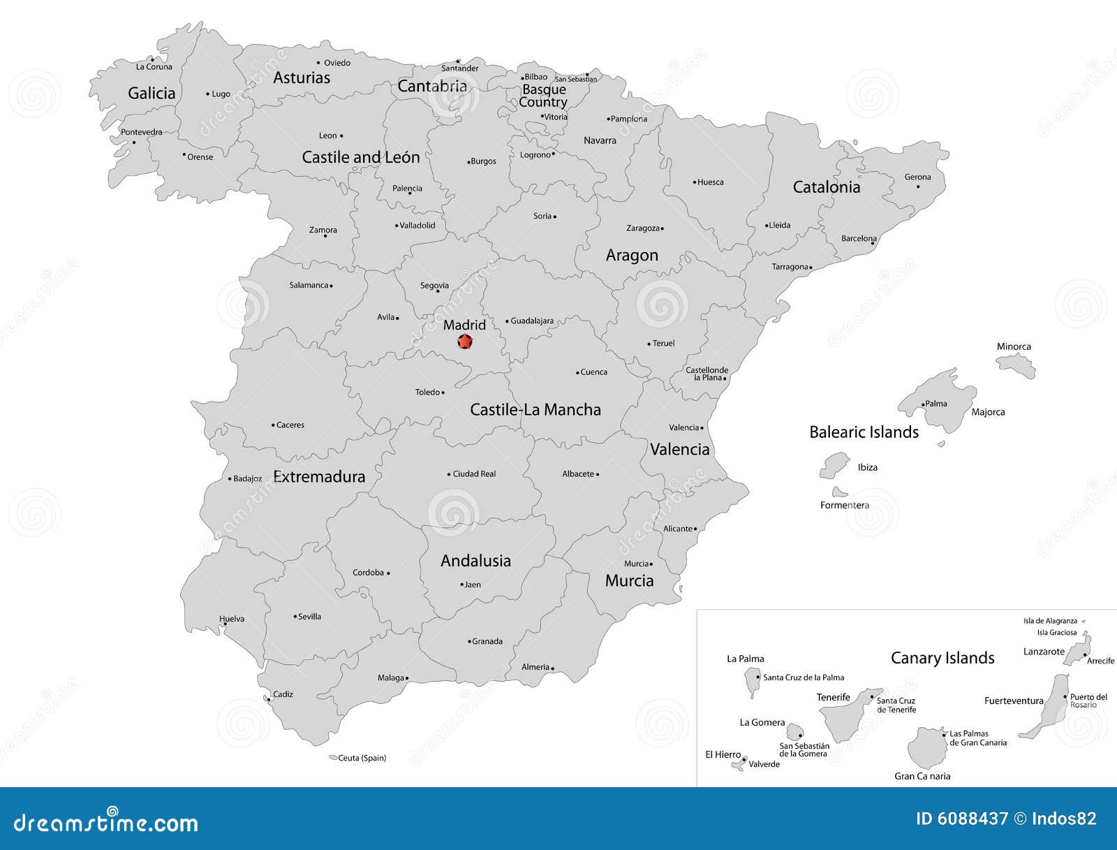 Carte De L Espagne Illustration De Vecteur Illustration Du Province