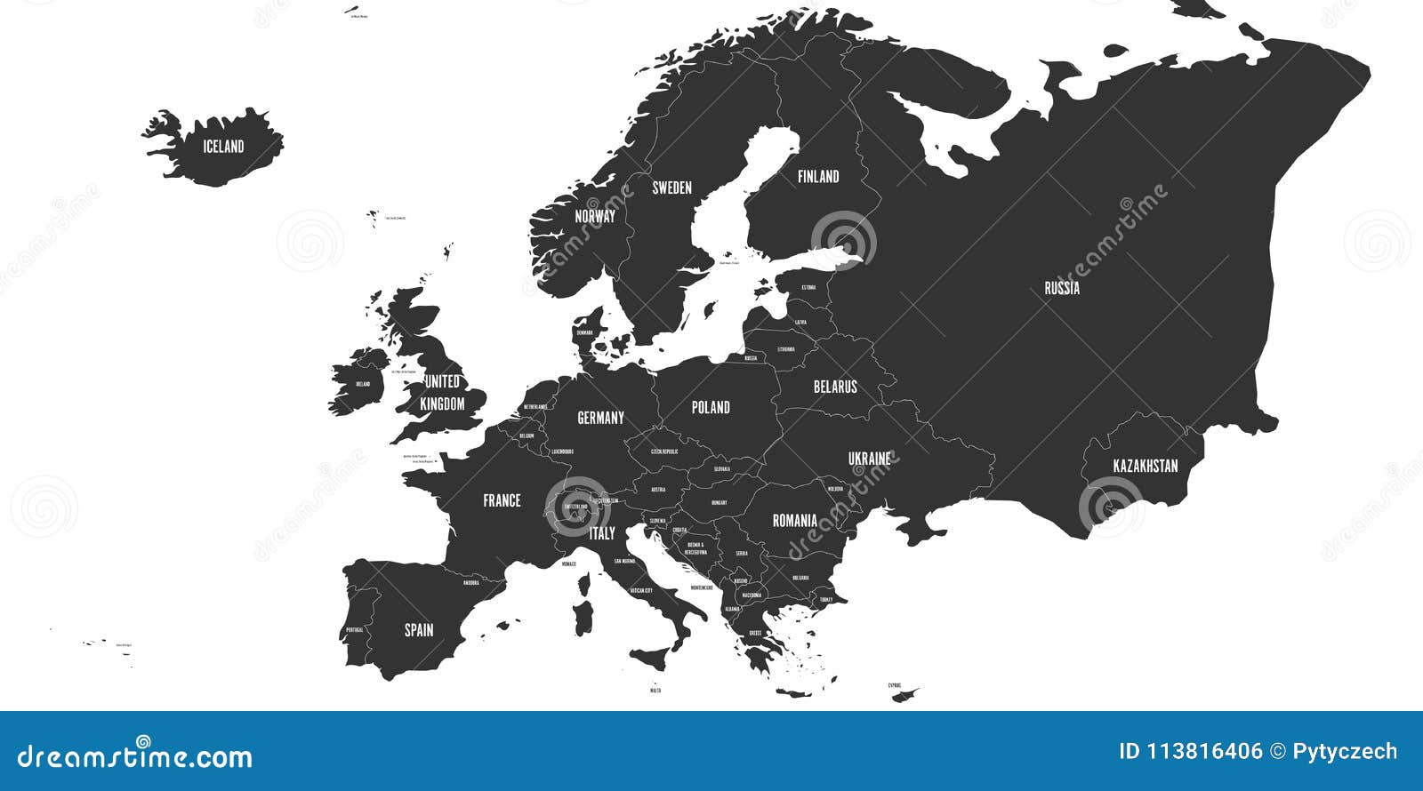 Carte De Leurope Avec Des Noms Des Pays Souverains