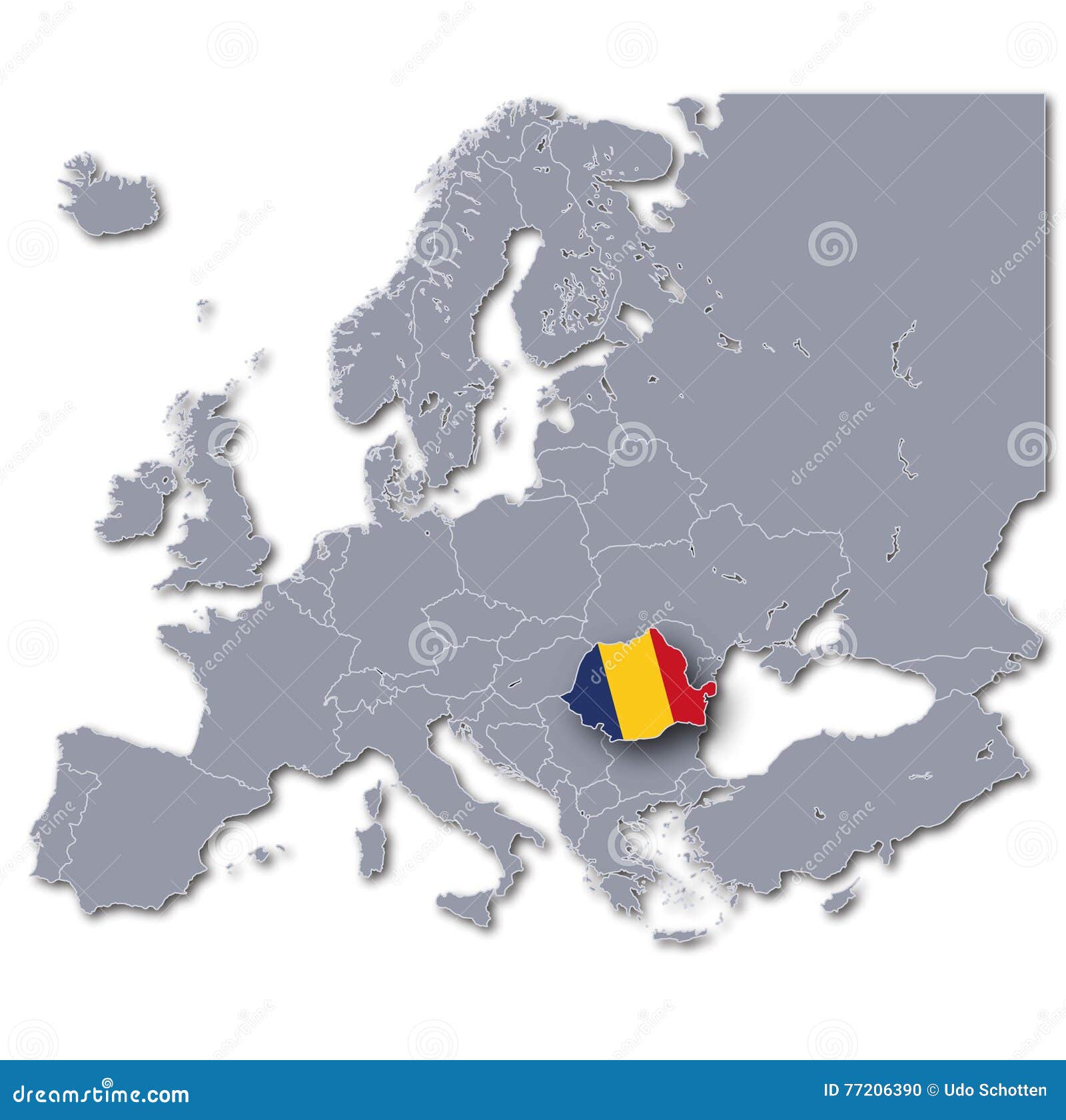 Carte De Leurope Avec La Roumanie Illustration Stock