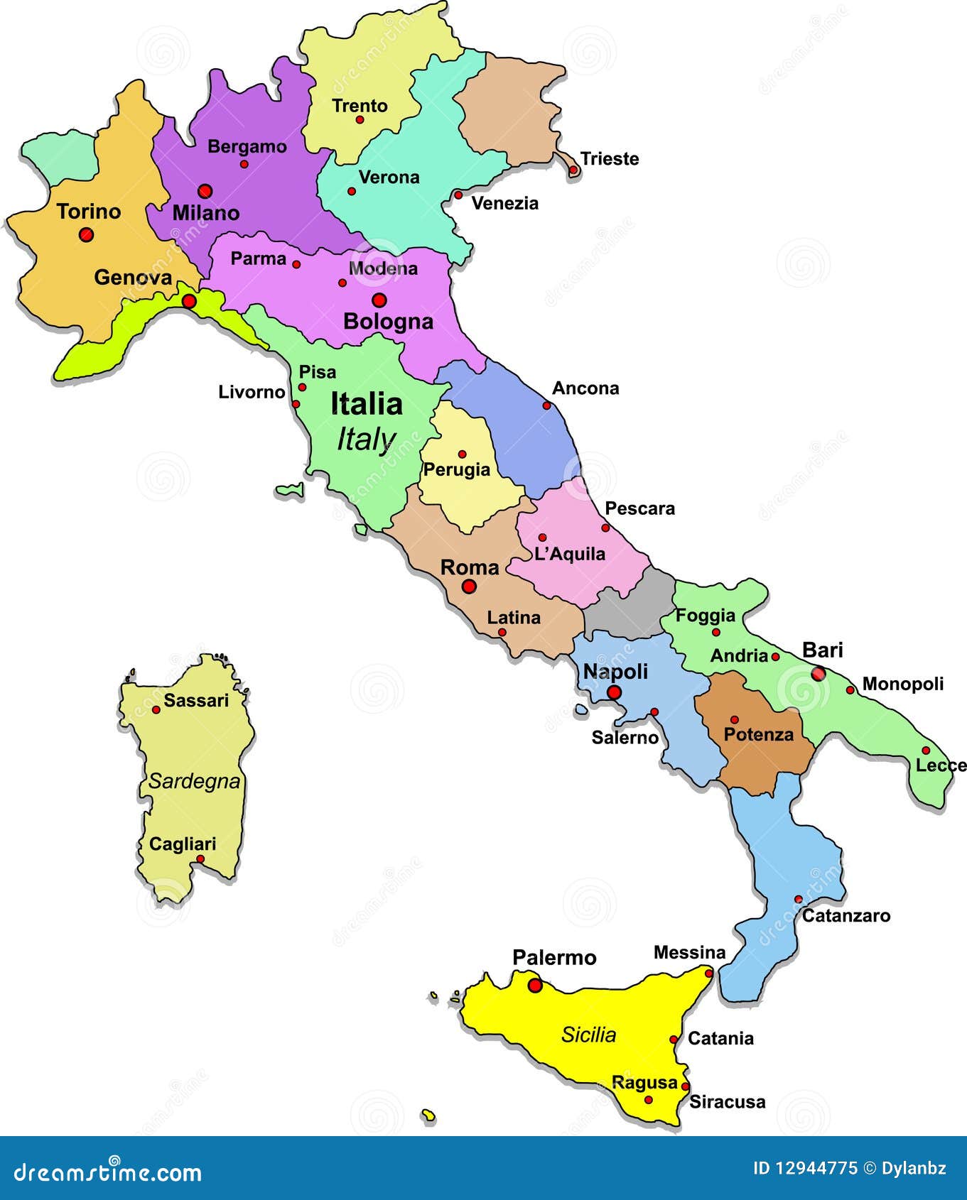 Carte De L Italie Illustration De Vecteur Illustration Du Sicilien