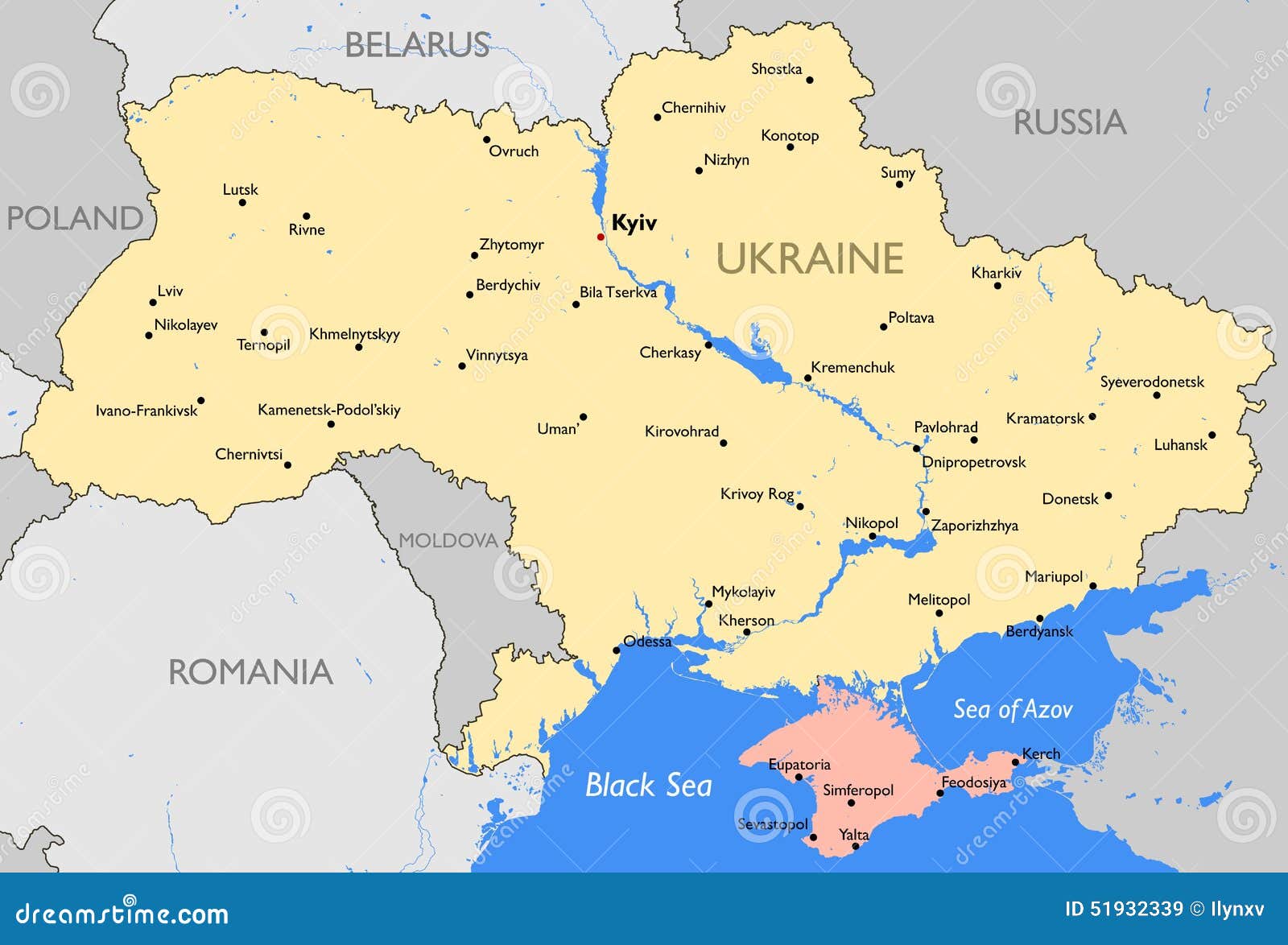 Carte De L'Ukraine Illustration de Vecteur - Image: 51932339