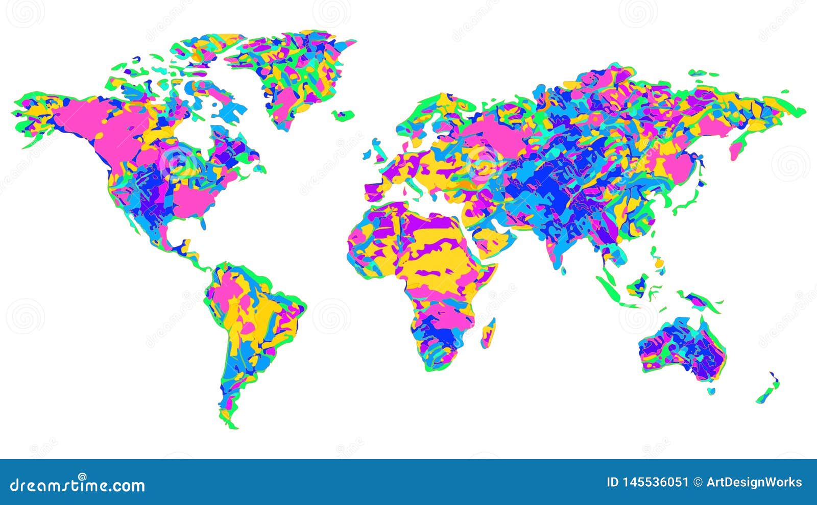 Carte De La Conception Colorée Du Monde Sur Le Fond Blanc