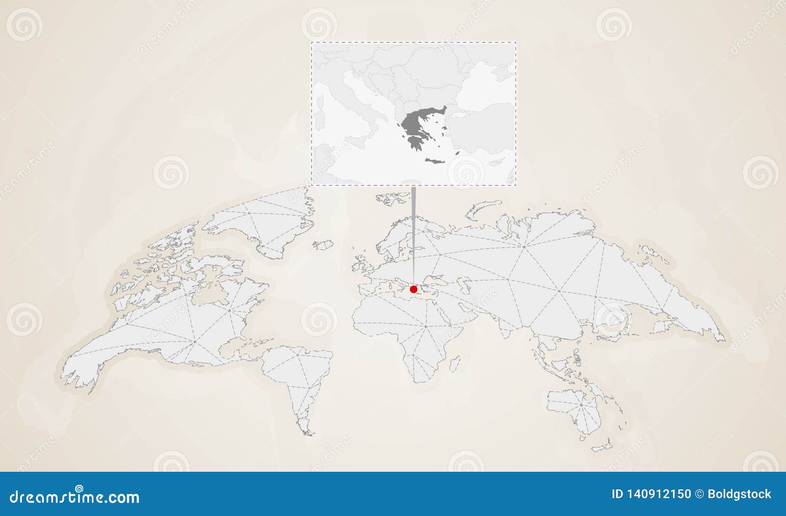 Carte De La Grèce Avec Les Pays Voisins Goupillés Sur La