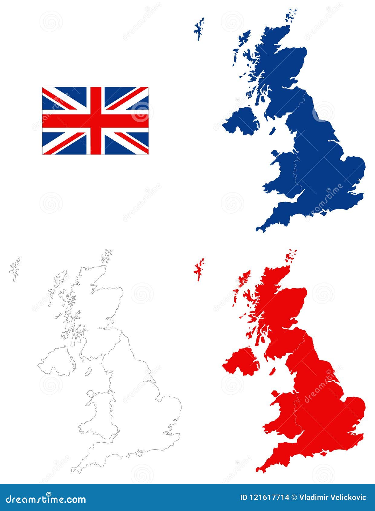 Carte De La Grande Bretagne Et Drapeau Grande île Dans L