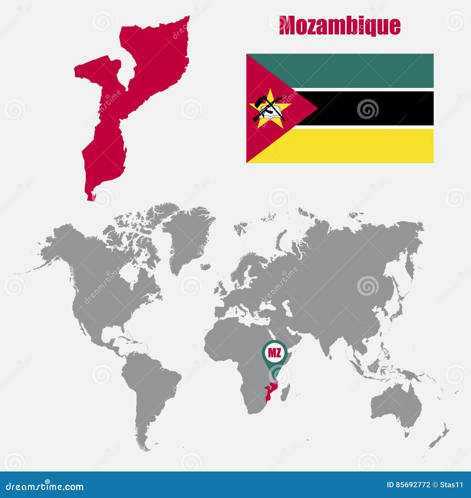 mozambique carte du monde