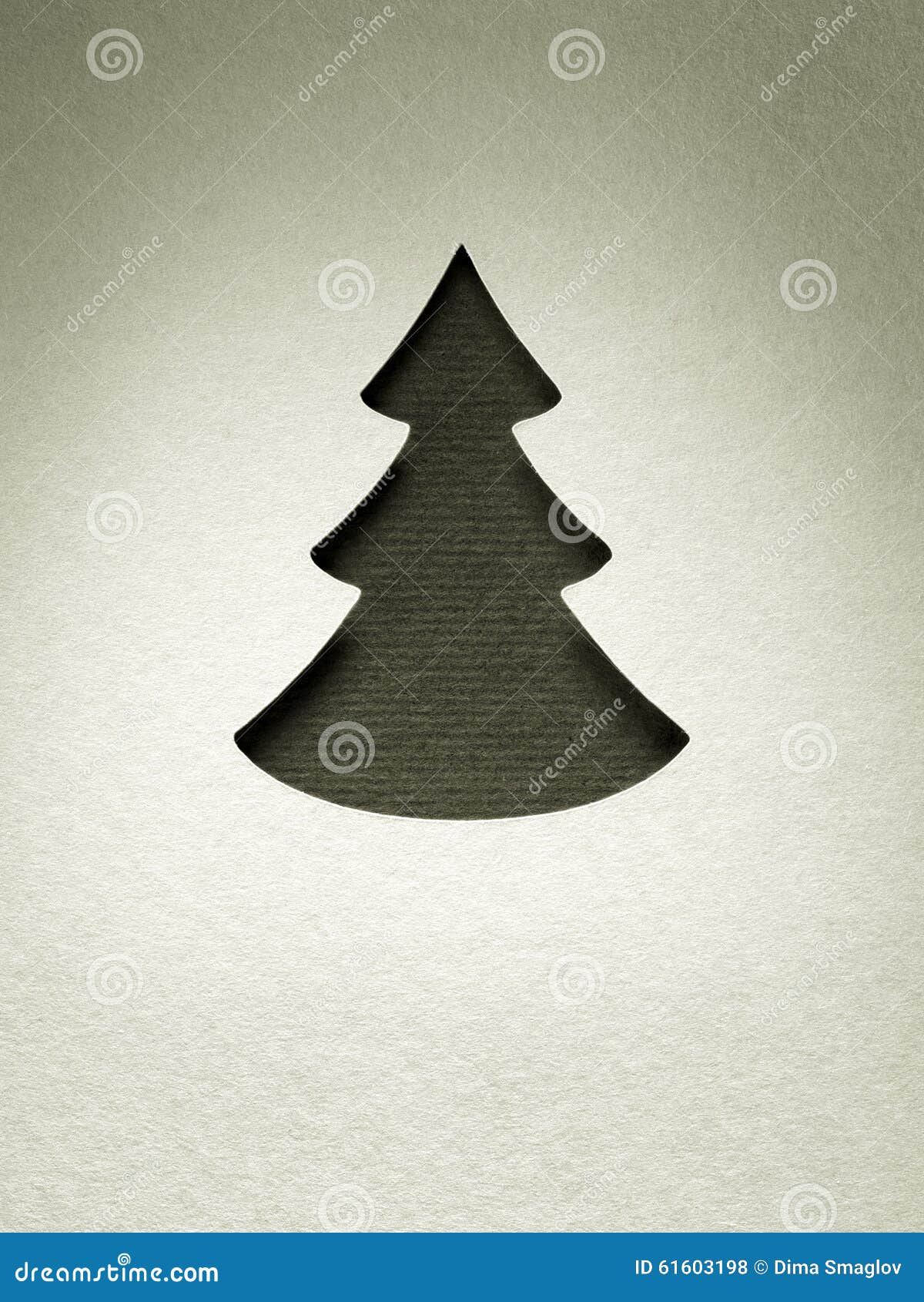 Carte de monochrome de vintage de conception de coupe de papier d'arbre de Noël