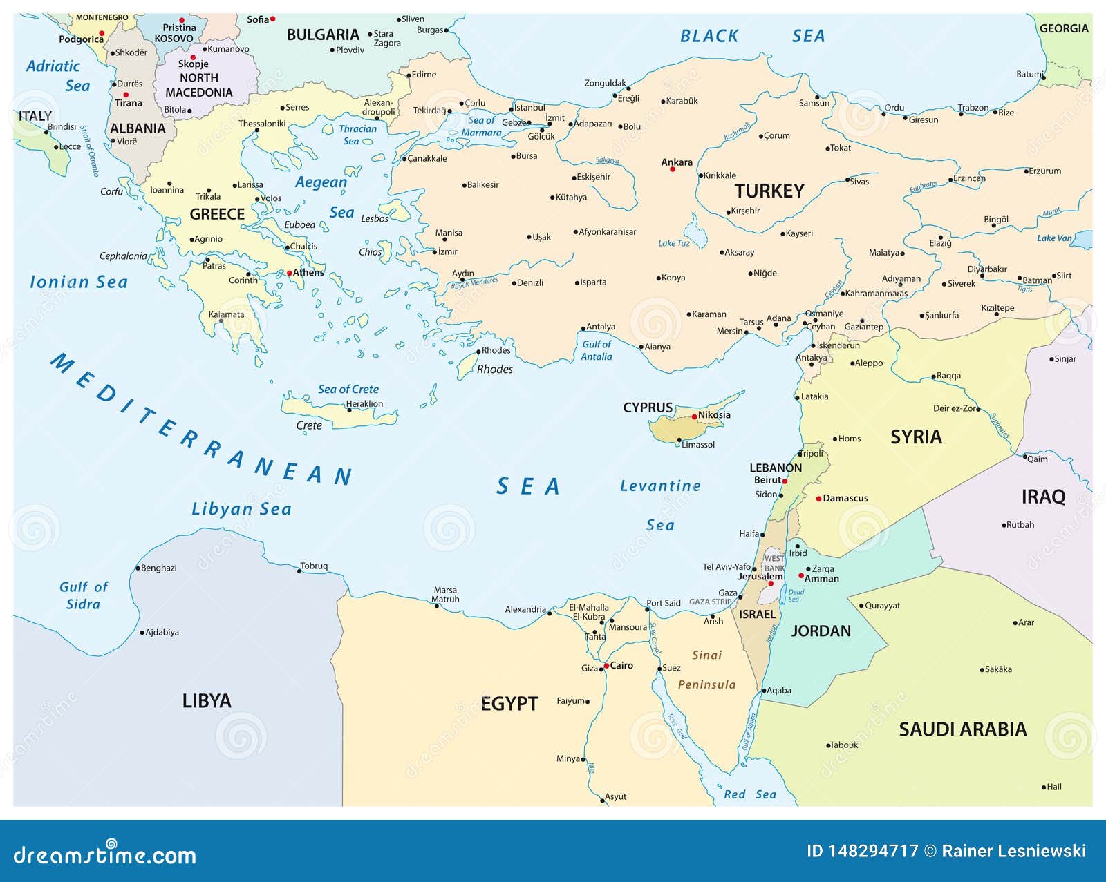 carte méditerranée orientale Carte De Pays De La Mer Mediterranee Orientale Illustration Stock Illustration Du Geographie Oriental 148294717 carte méditerranée orientale