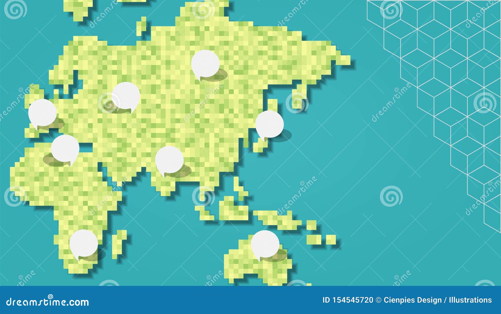 Carte De Pixel Verte De Lasie Et De Leurope Avec Les