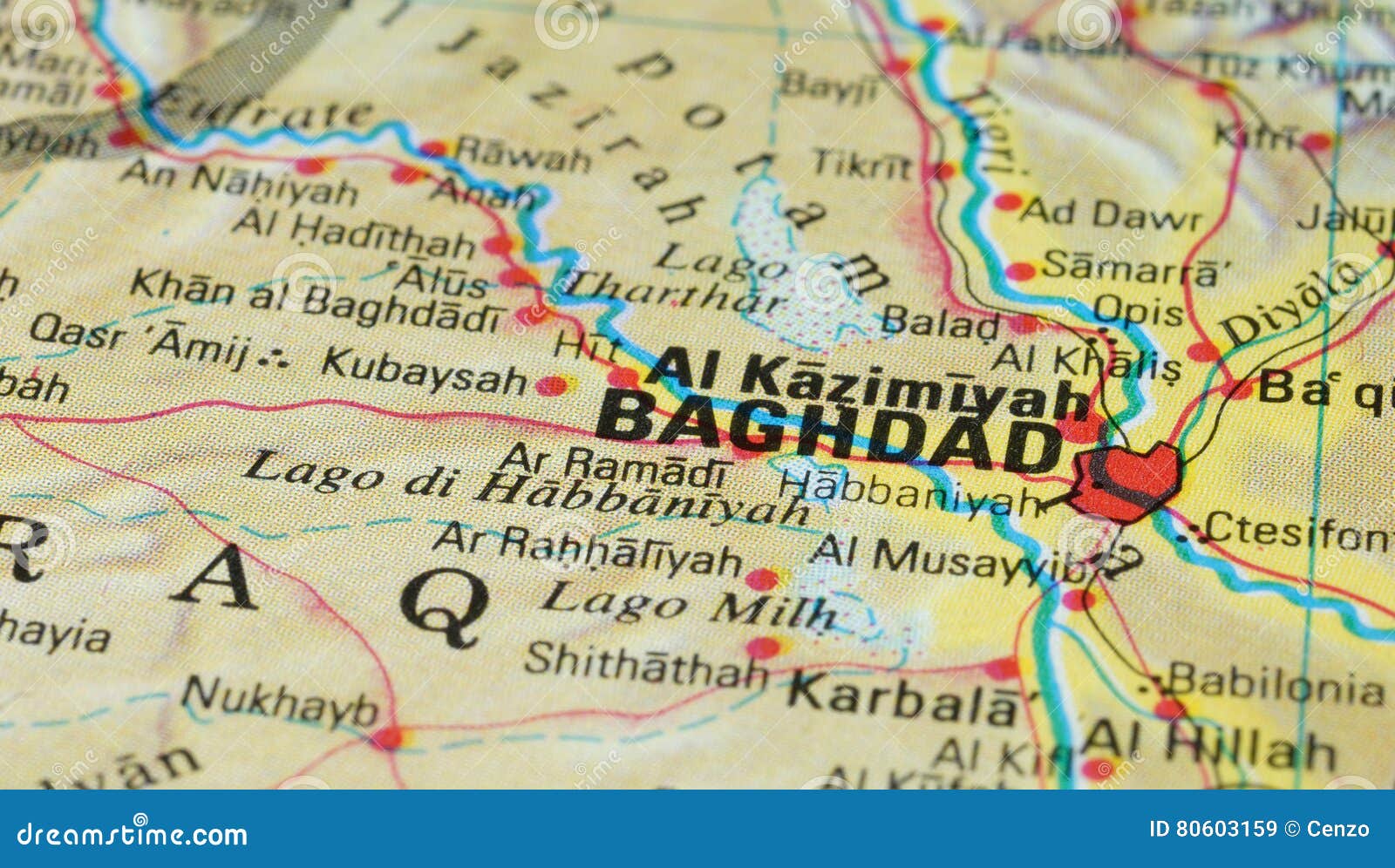 Carte de route de Bagdad image stock. Image du avec, carte 80603159