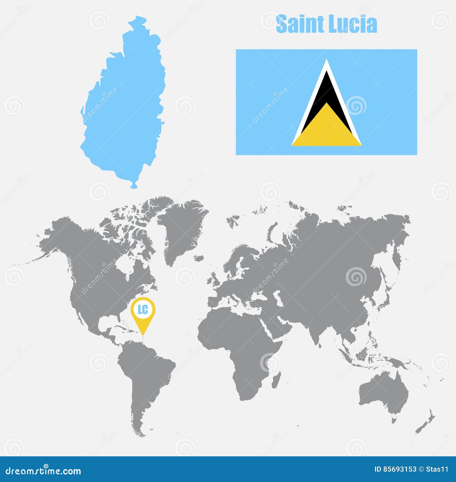 sainte lucie carte du monde