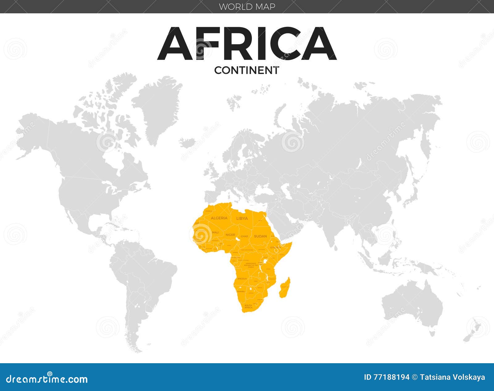 Carte De Site De Continent De Lafrique Illustration De