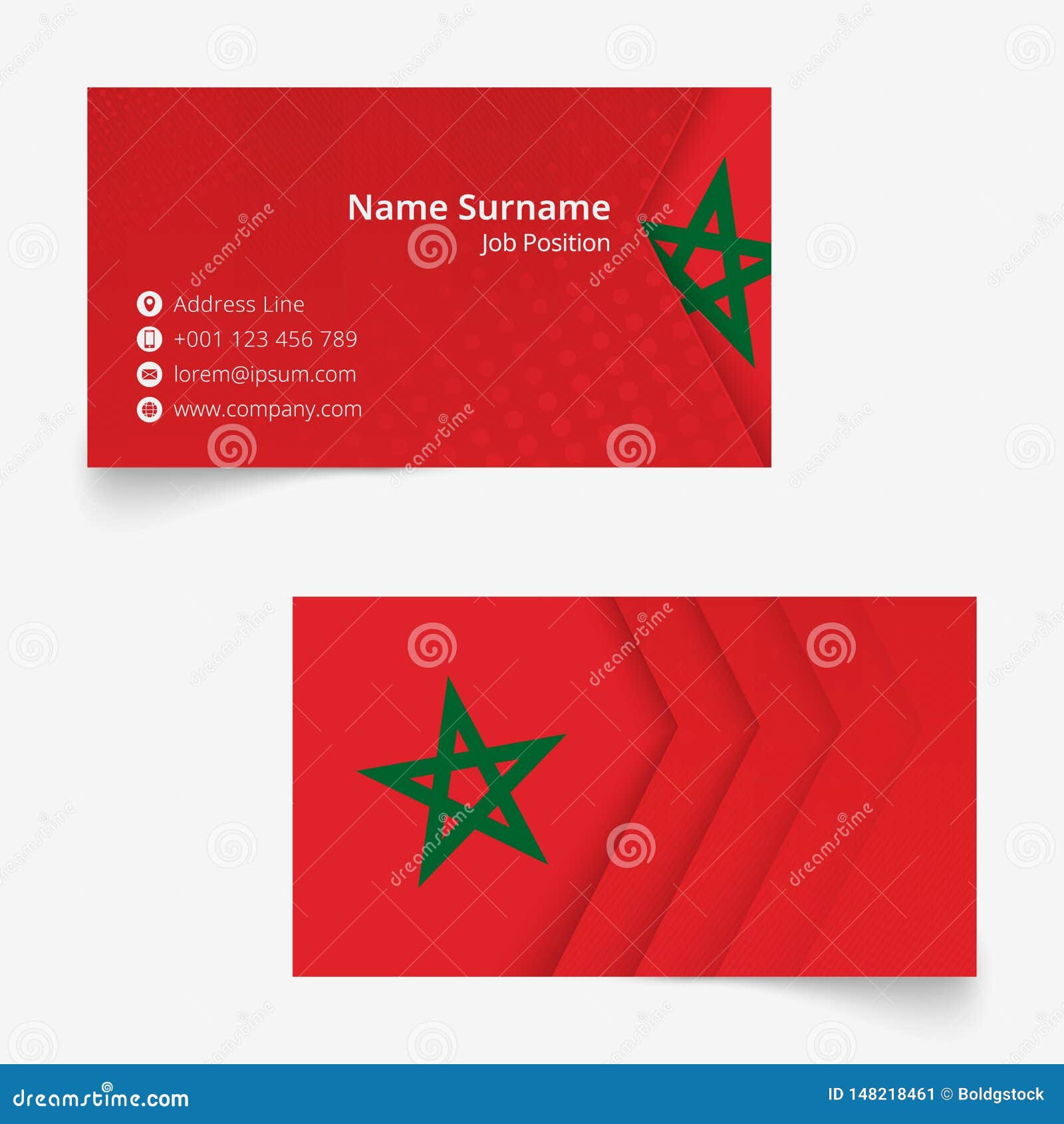 Carte De Visite Professionnelle De Visite De Drapeau Du Maroc