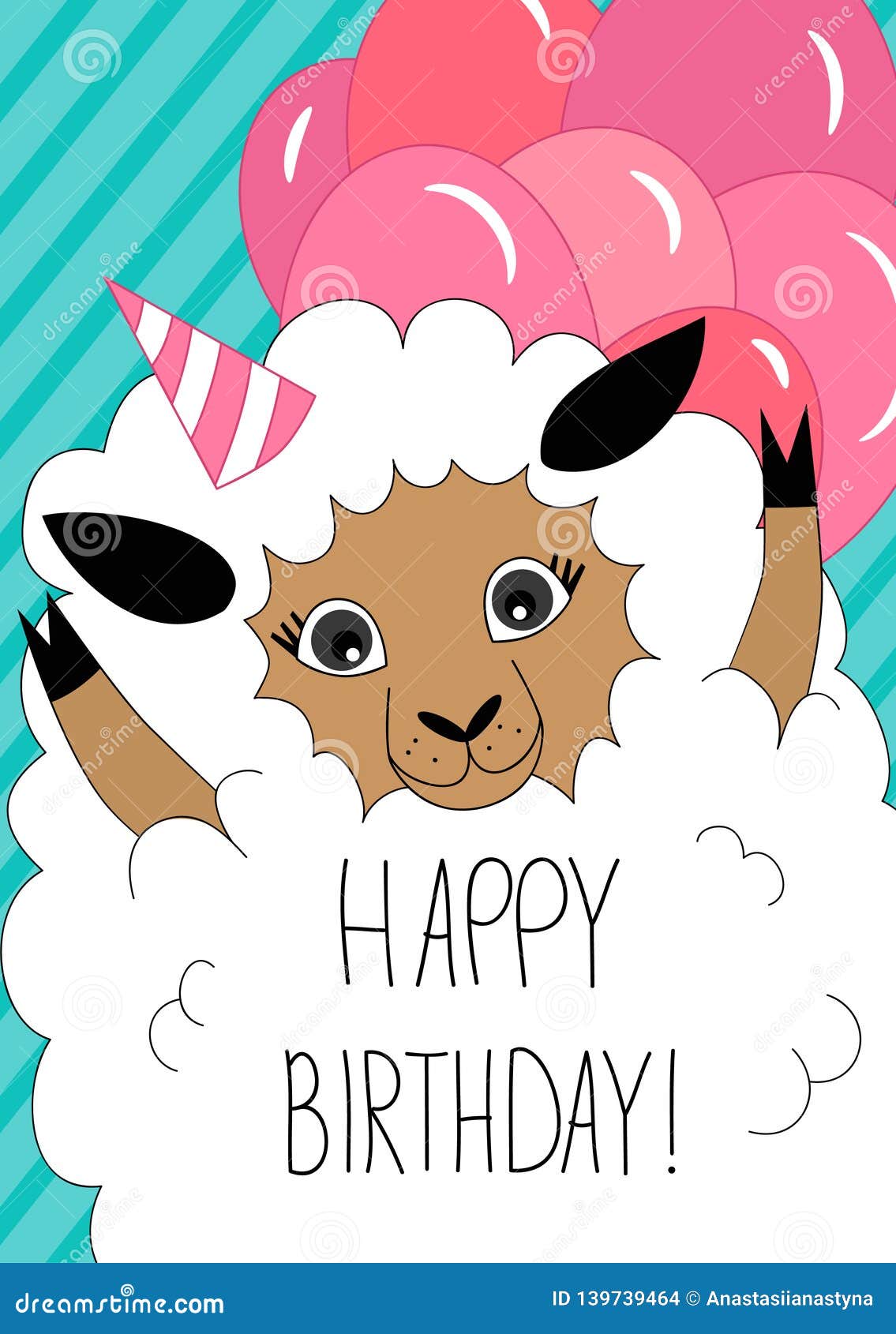 Carte De Voeux D Anniversaire Avec Les Moutons Mignons Illustration De Vecteur Illustration Du Anniversaire Moutons Carte De Voeux D Anniversaire Avec Les Moutons Mignons Illustration De Vecteur Illustration Du Anniversaire Moutons