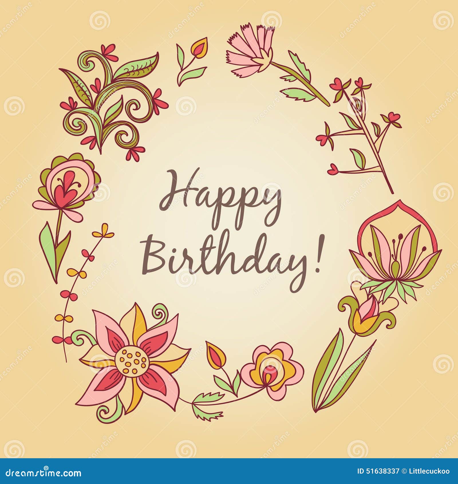 Joyeux Anniversaire Carte De Vœux Floral Joyeux Anniversaire Carte De Vœux Floral