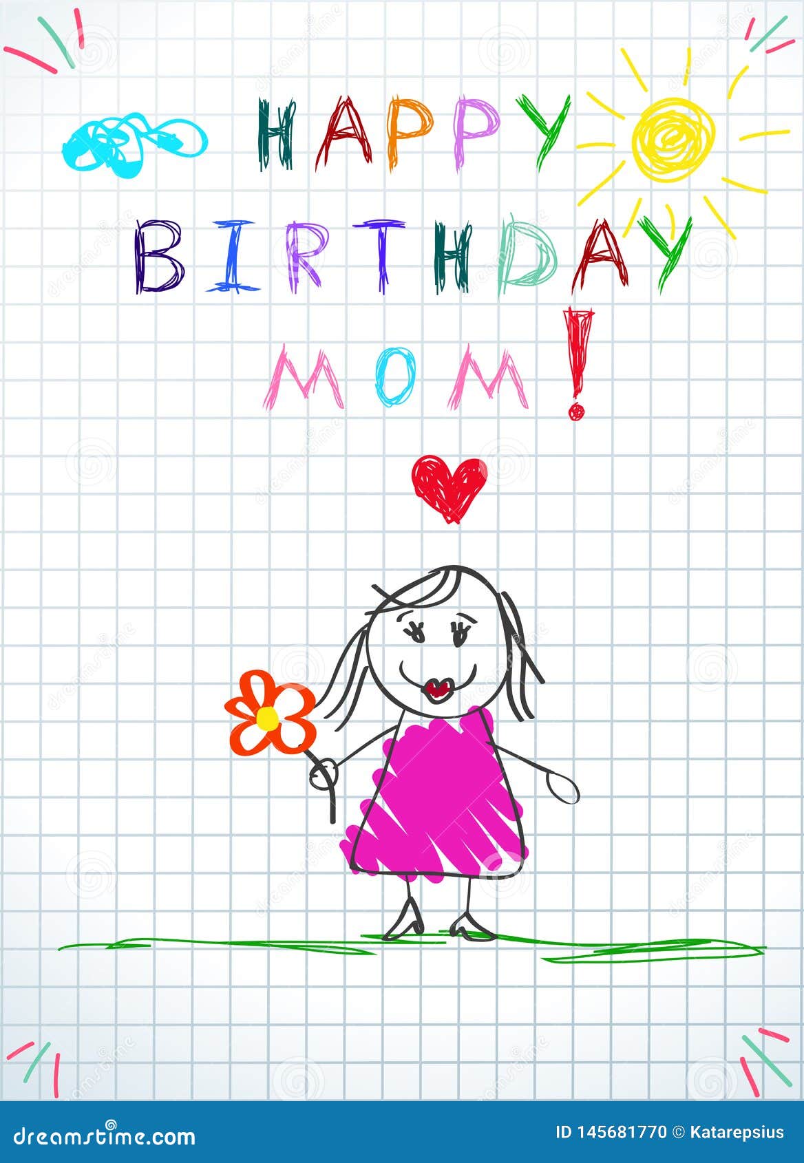 Carte De Voeux De Maman De Joyeux Anniversaire Dessin De B B Illustration De Vecteur Illustration Du Voeux Carte