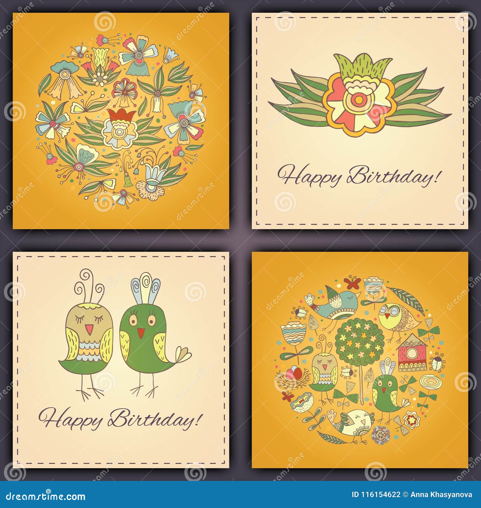 Carte De Joyeux Anniversaire Avec L Oiseau Photos Libres De Droits Et Gratuites De Dreamstime