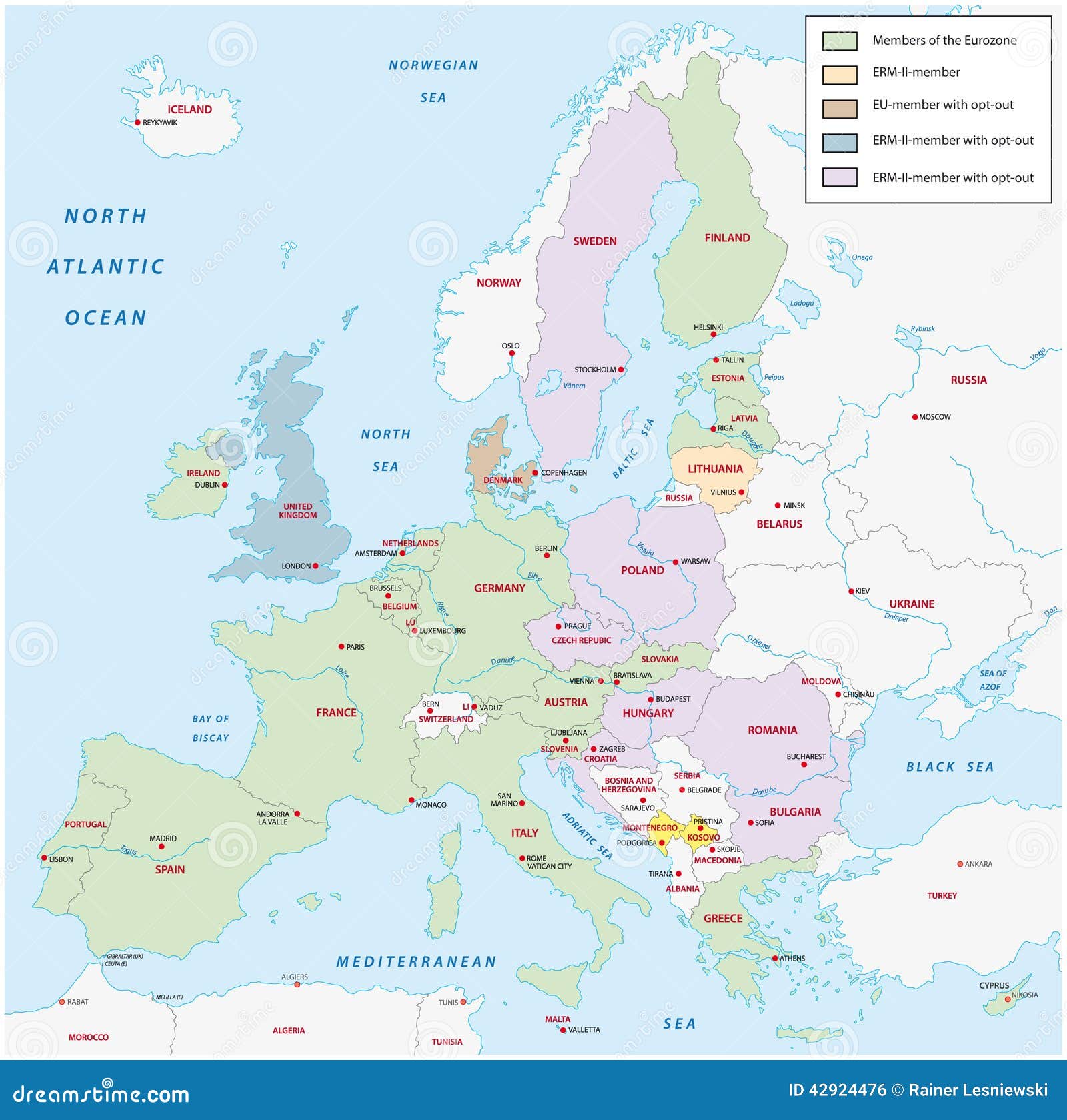 Carte De Zone Euro Illustration Stock Illustration Du