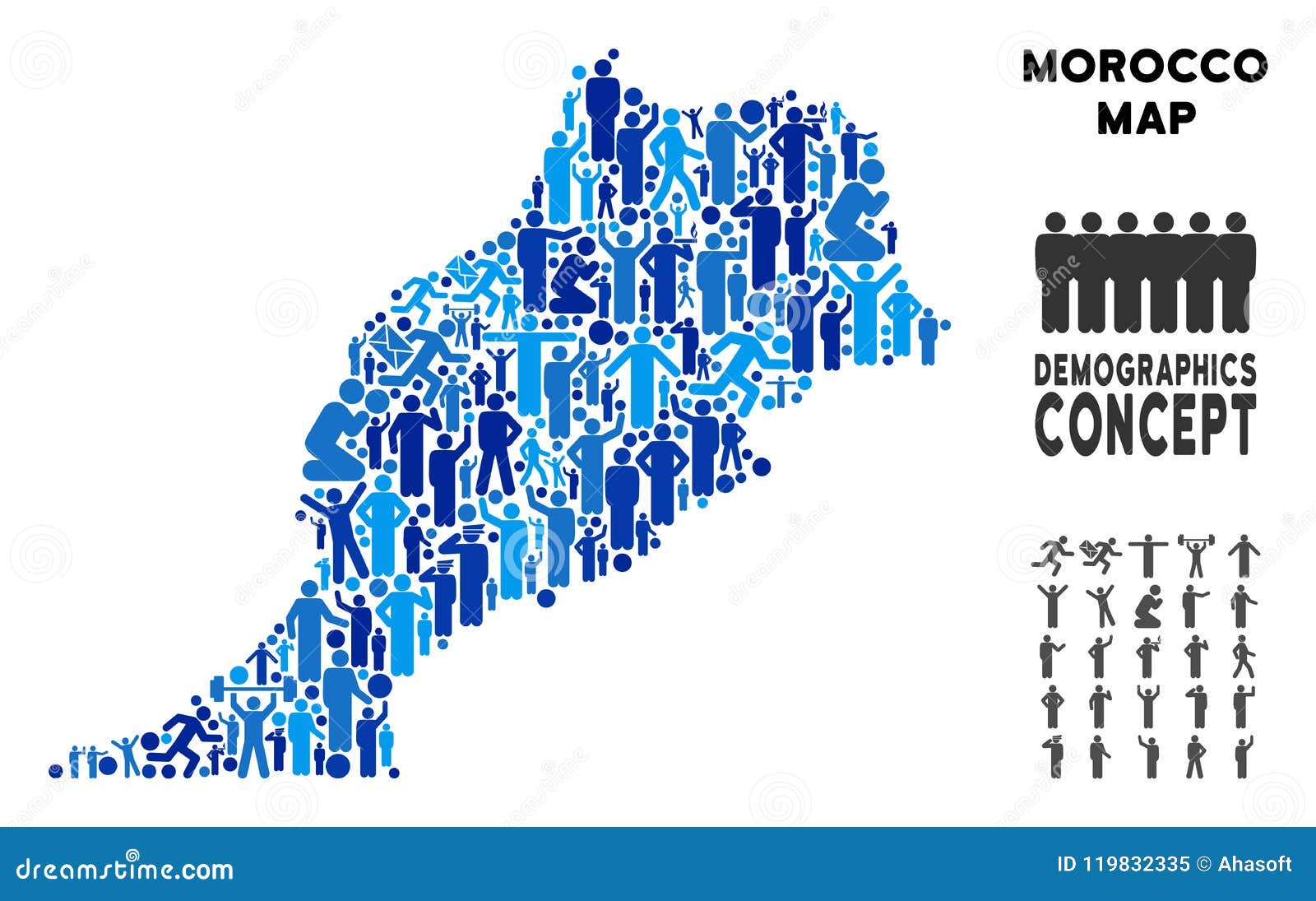 Carte Du Maroc De Personnes Illustration de Vecteur Illustration du