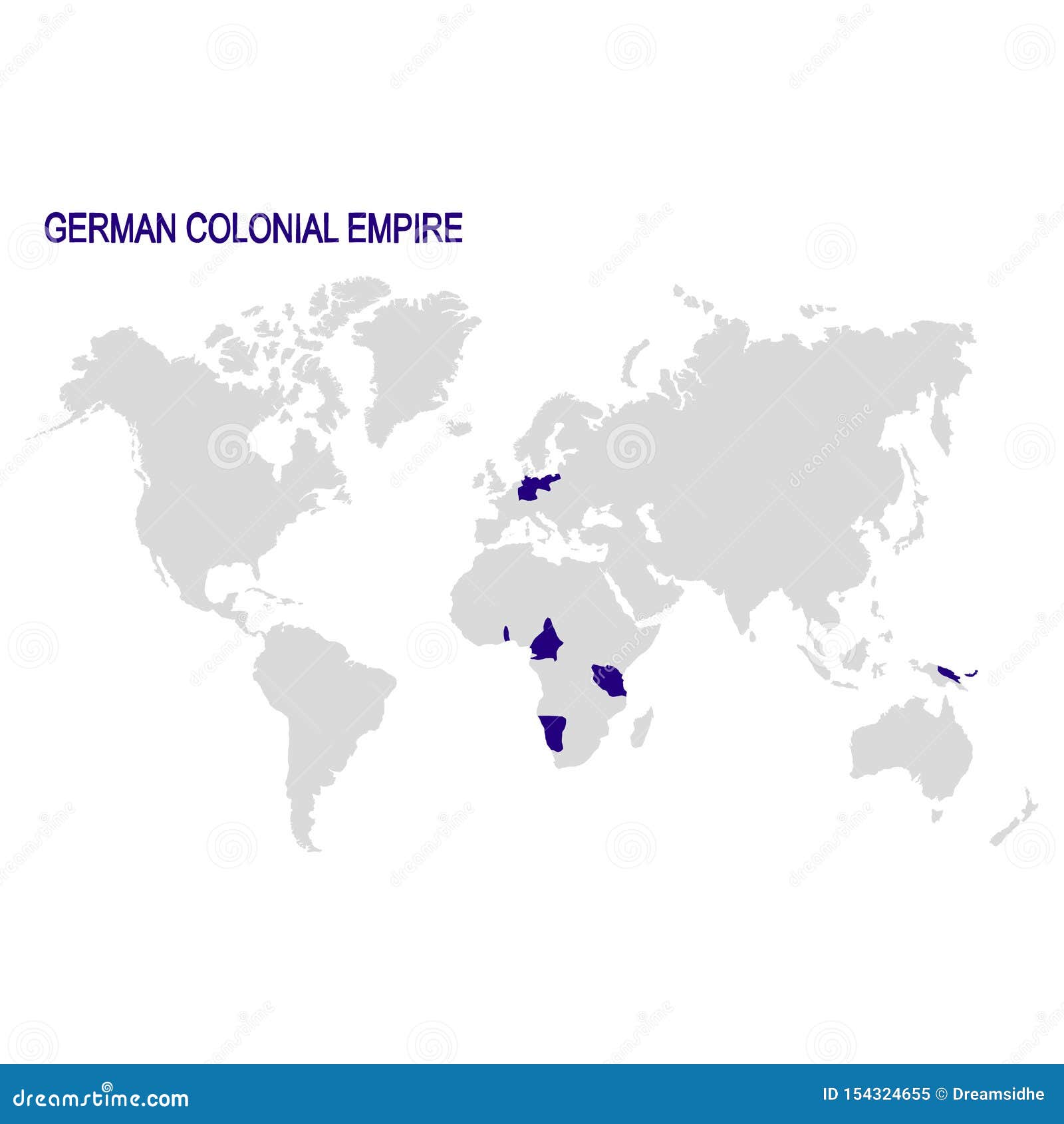 Carte Du Monde Avec Lempire Colonial Allemand Illustration