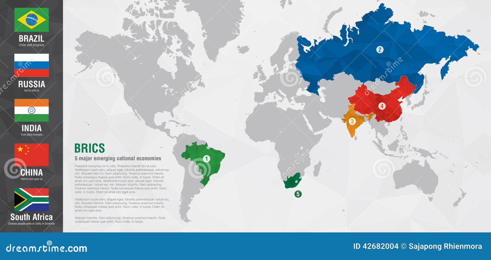 Carte Du Monde De Brics Avec Une Texture De Diamant De Pixel