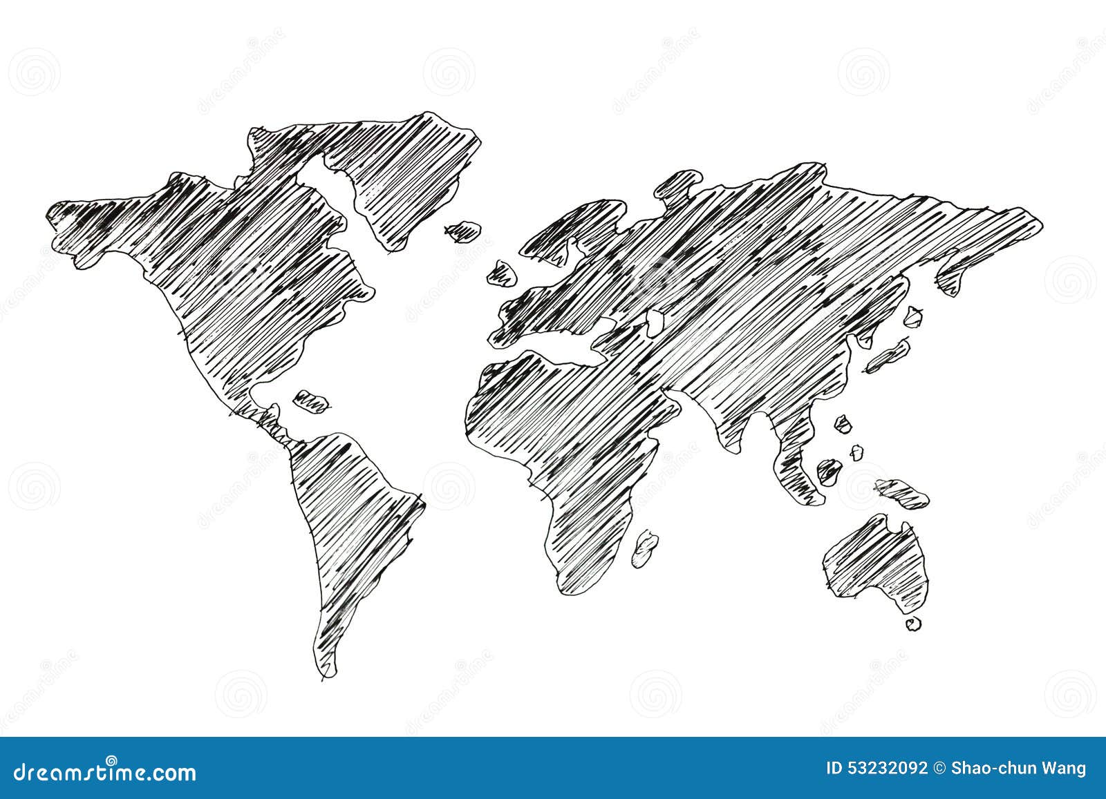 Carte Du Monde De Dessin De Main Illustration Stock