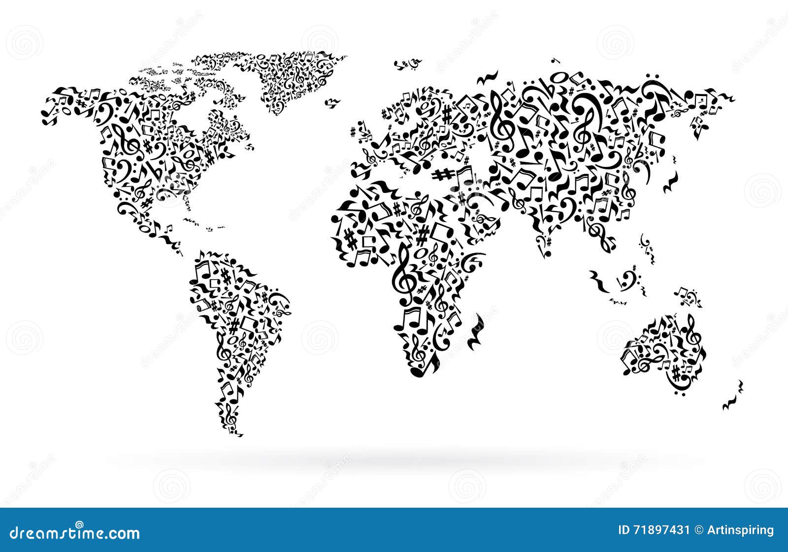 Carte Du Monde Des Notes Illustration Stock Illustration Du