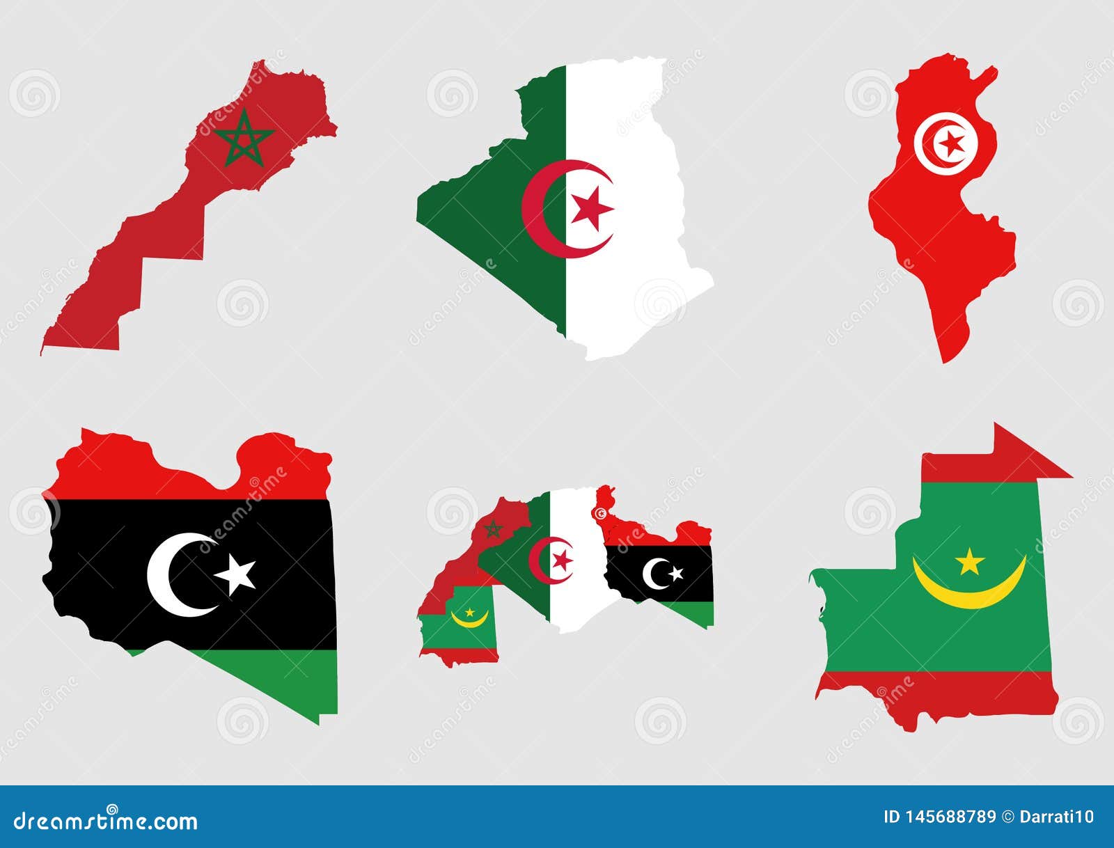 maghreb carte drapeau