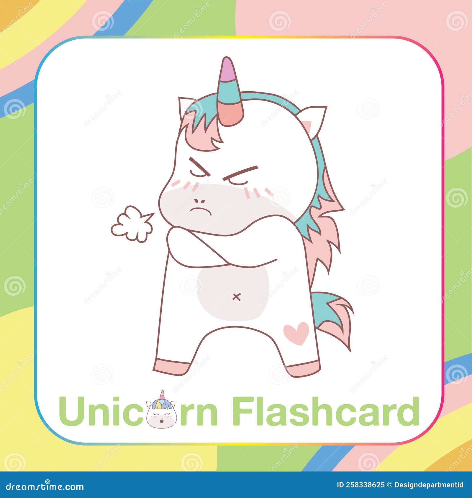 Carte Flash Unicorne Mignonne Pour Les Enfants Illustration de Vecteur -  Illustration du retrait, descripteur: 258338625
