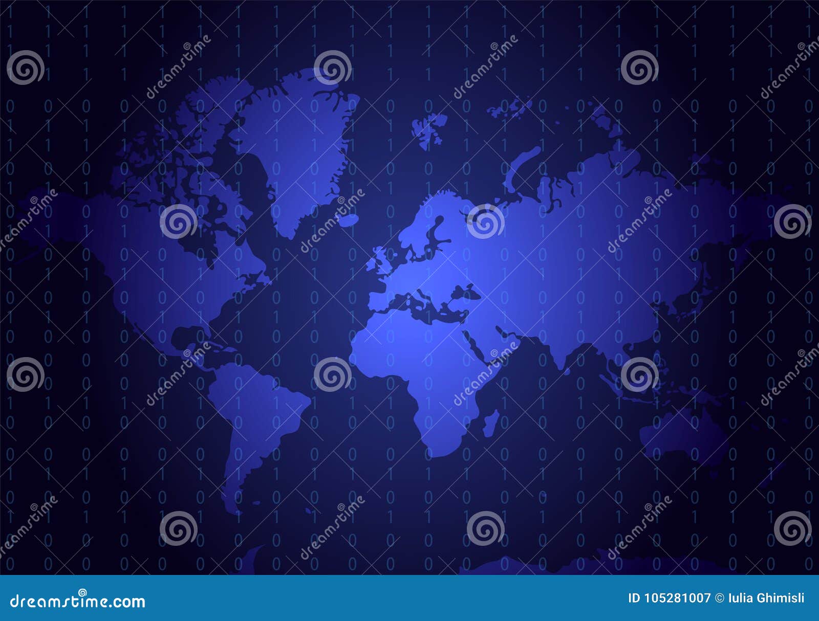 Carte Géographique Bleue Avec Des Numéros De Code Tous Les