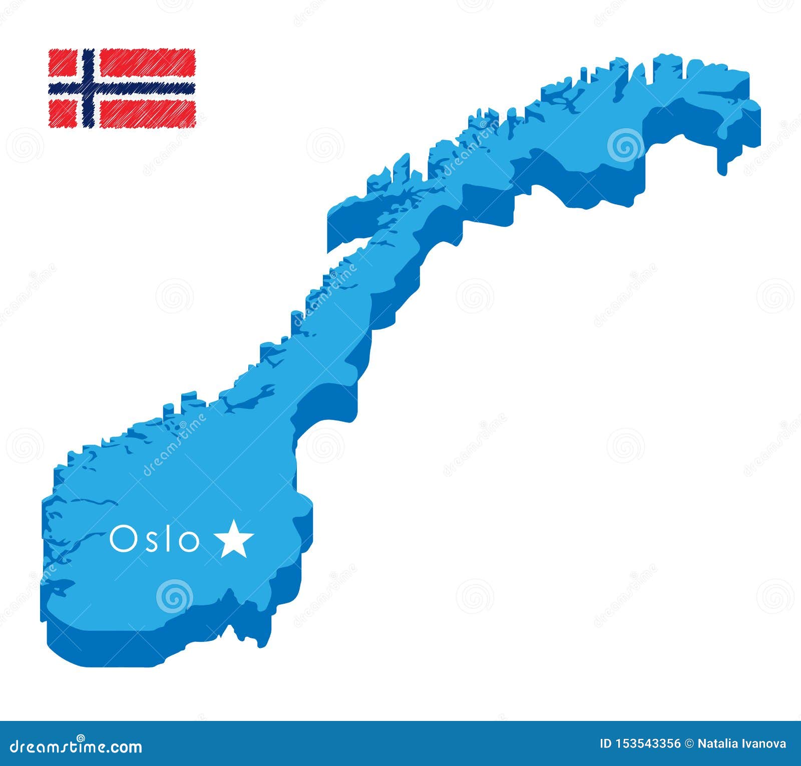 Carte Isometrique Bleue De Pays Norvege Avec L Indicateur De La Capitale Oslo Carte Realiste De Concept Du Vecteur 3d Facile A Ed Illustration De Vecteur Illustration Du Moderne Carte