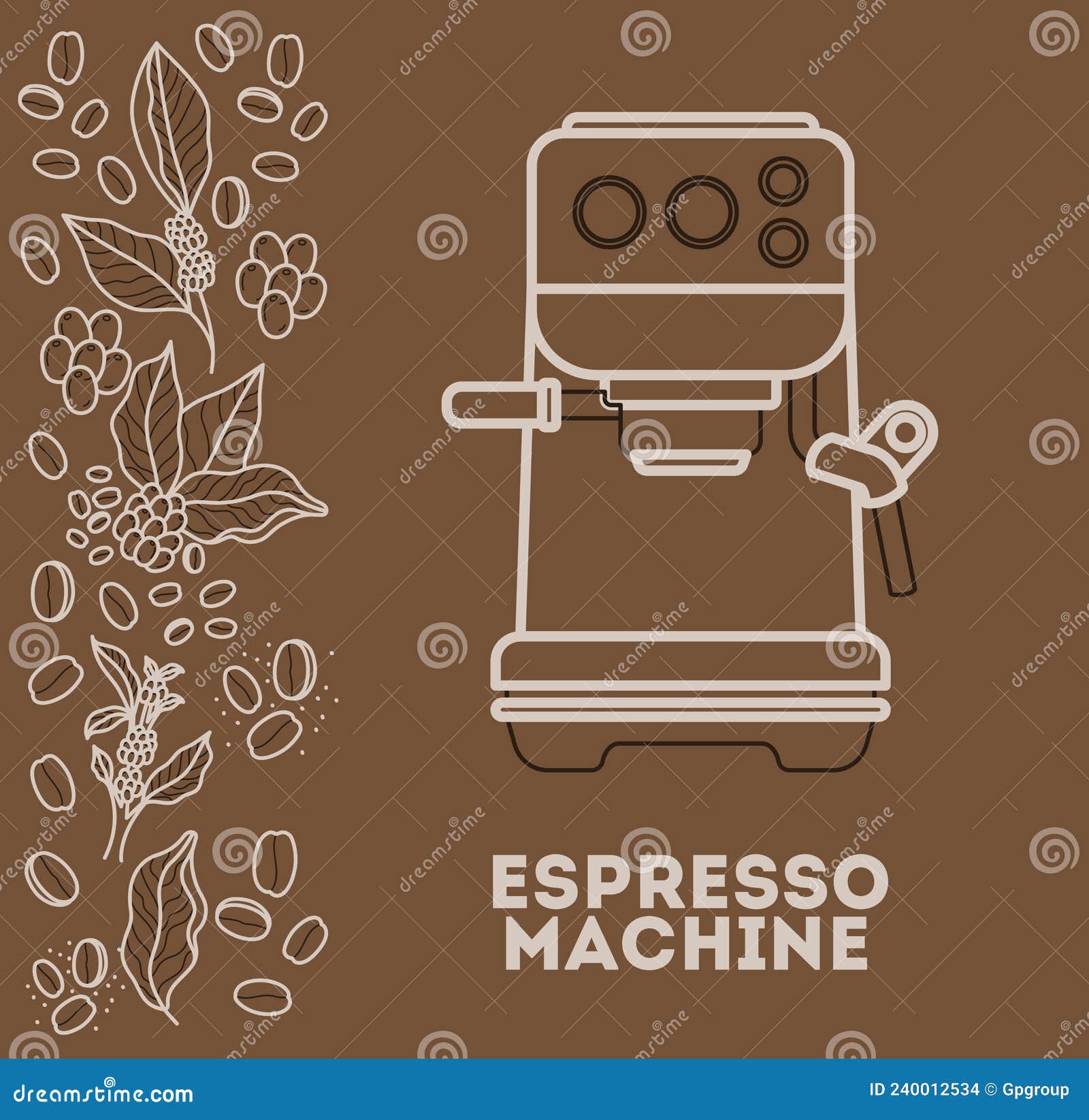 Carte machine expresso illustration de vecteur. Illustration du vecteur
