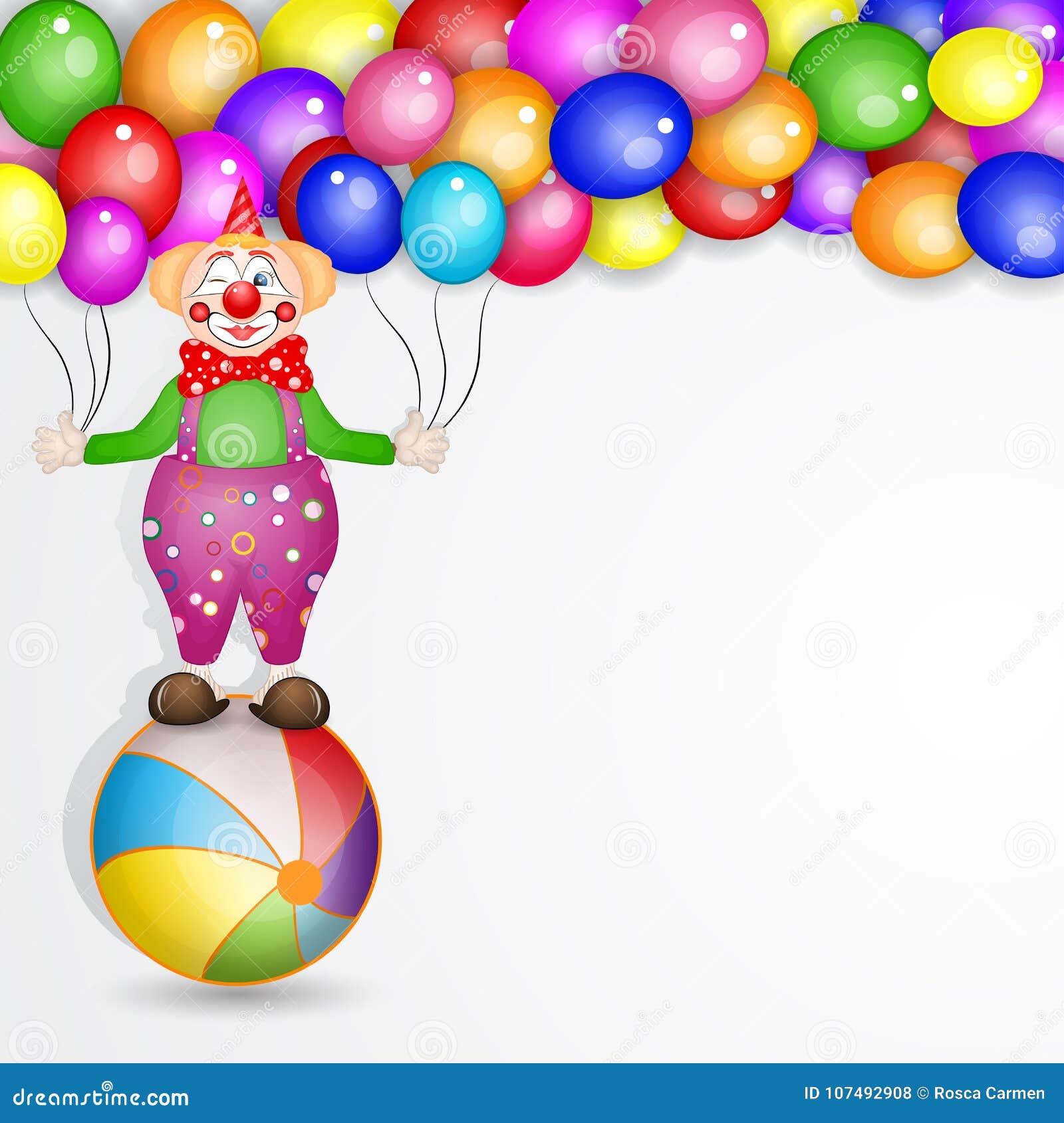Carte Mignonne De Joyeux Anniversaire Avec Des Clowns D Amusement Illustration De Vecteur Illustration Du Drole Enfantin
