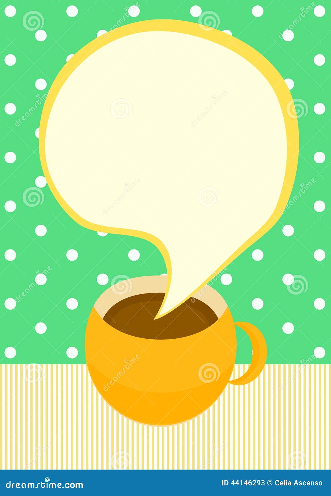 Carte Parlante D'invitation De Tasse De Café Illustration Stock