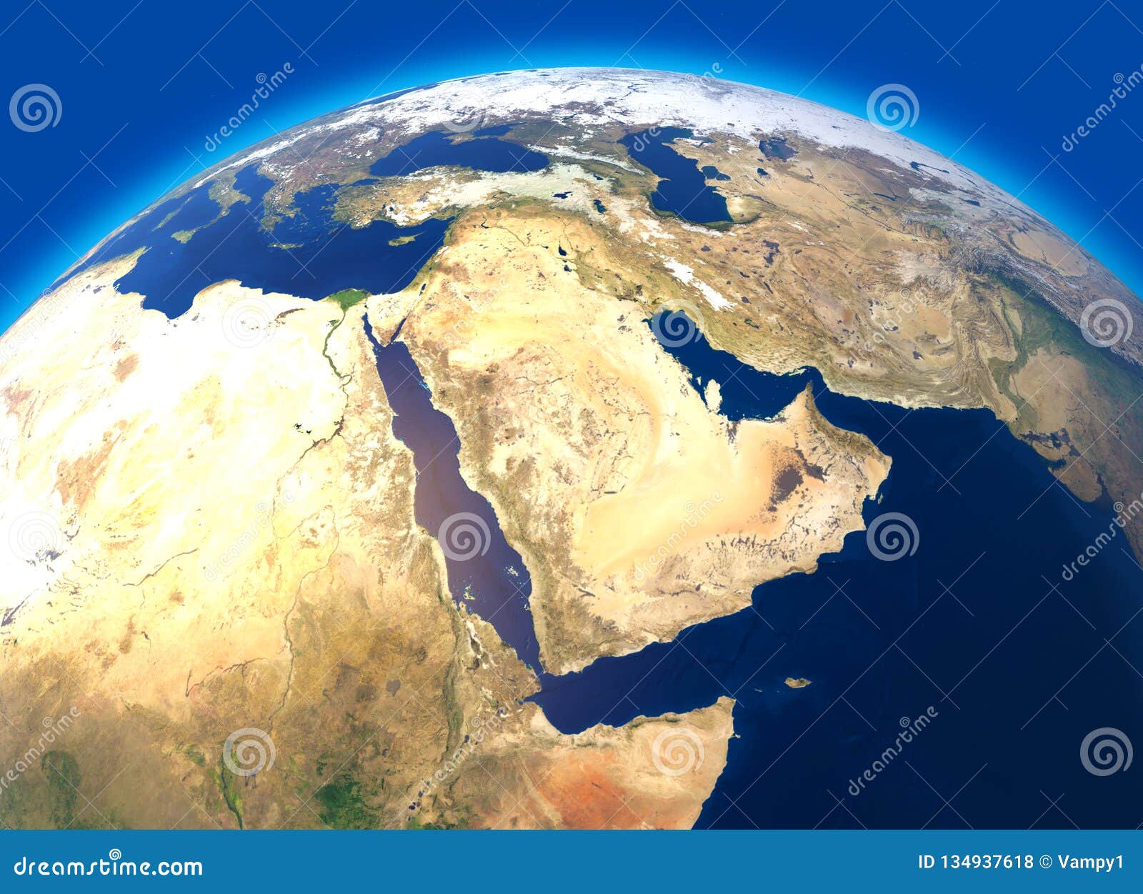 Carte Physique Du Monde Vue Satellite Du Moyen Orient