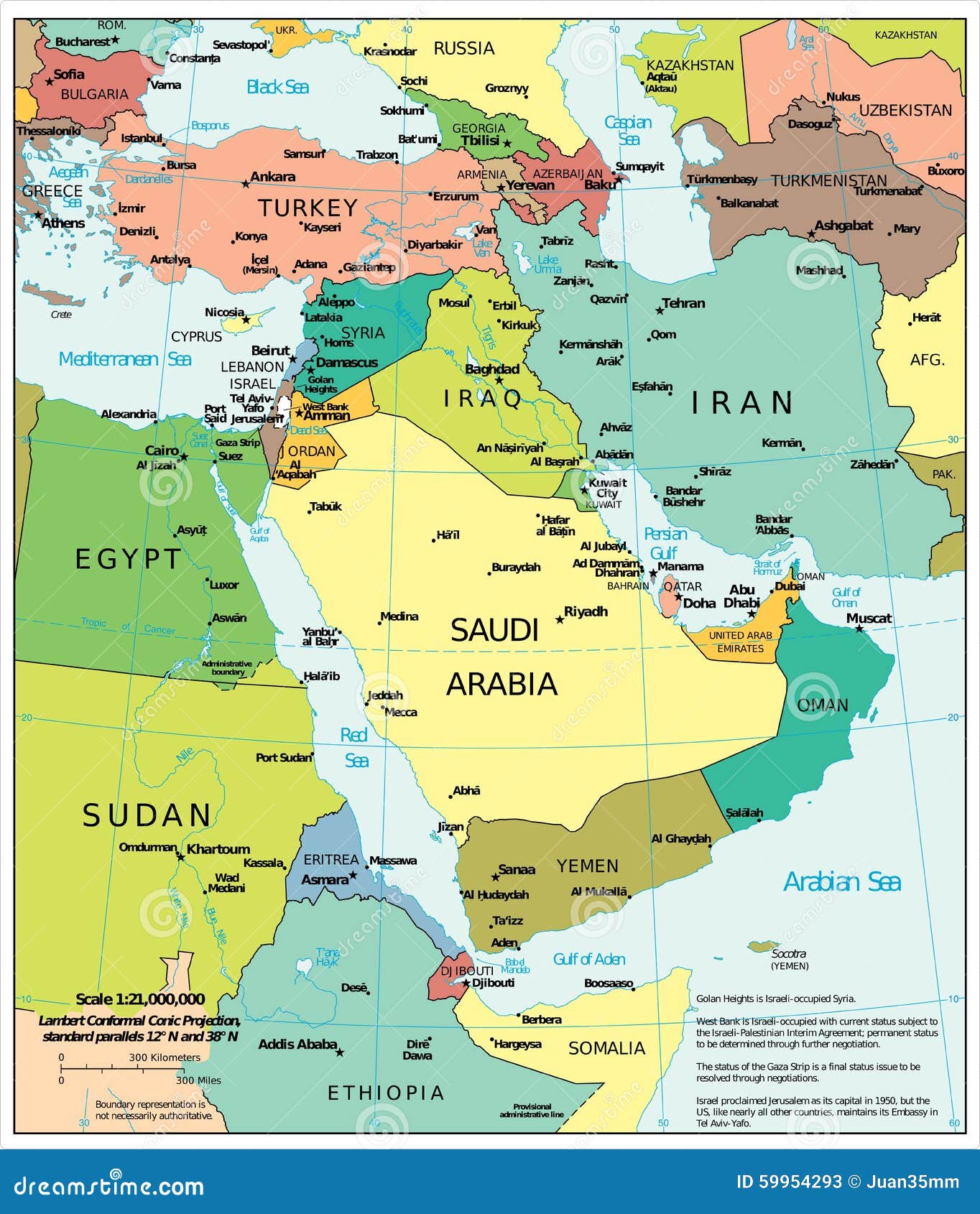 Carte Politique De Divisions De Région De Moyen-Orient ... Carte Politique De Divisions De Région De Moyen-Orient ...