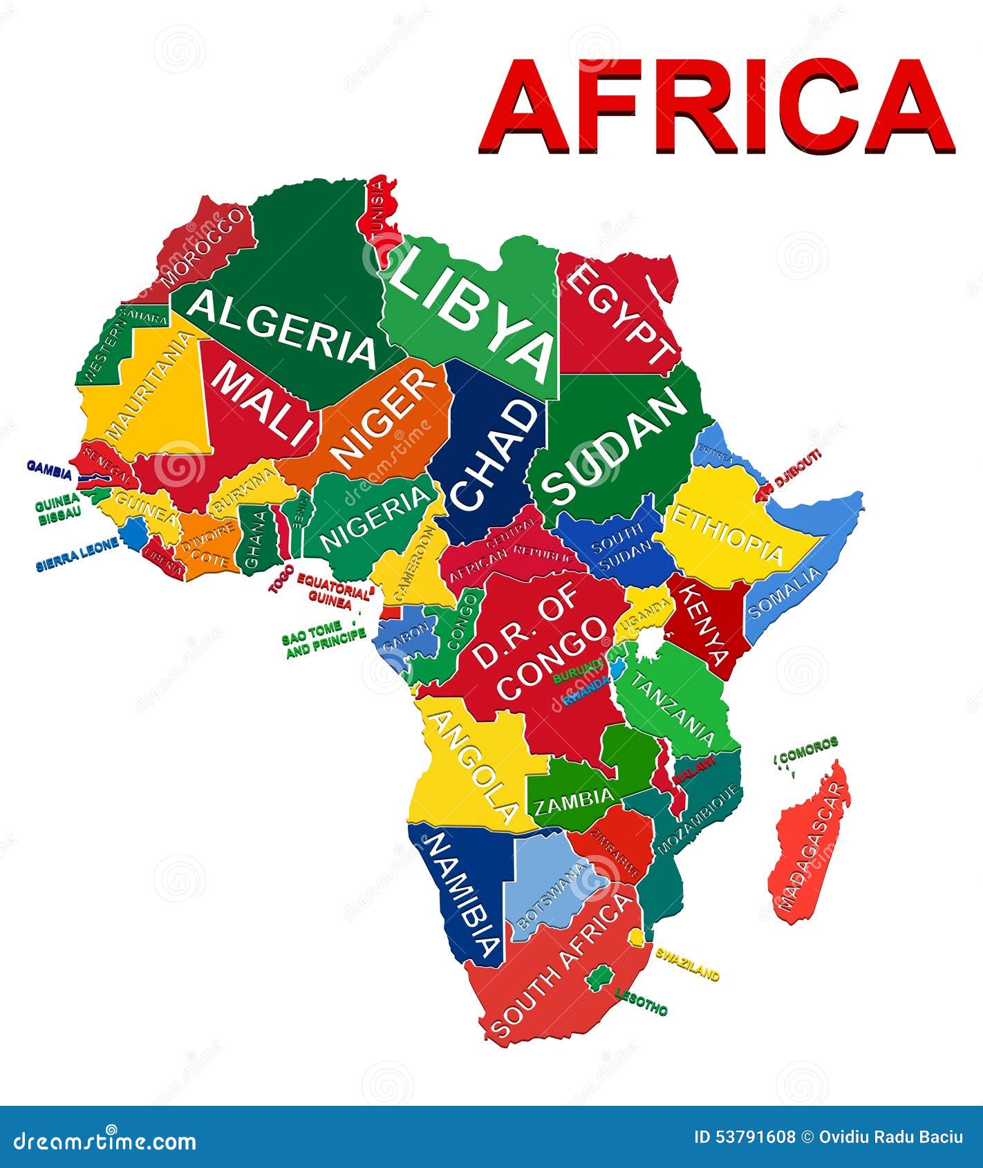 Carte Politique De L'Afrique Illustration de Vecteur ...