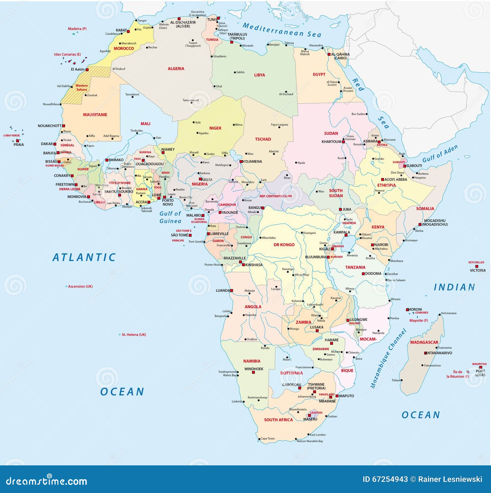 Carte Politique De L'Afrique Illustration Stock - Image ...
