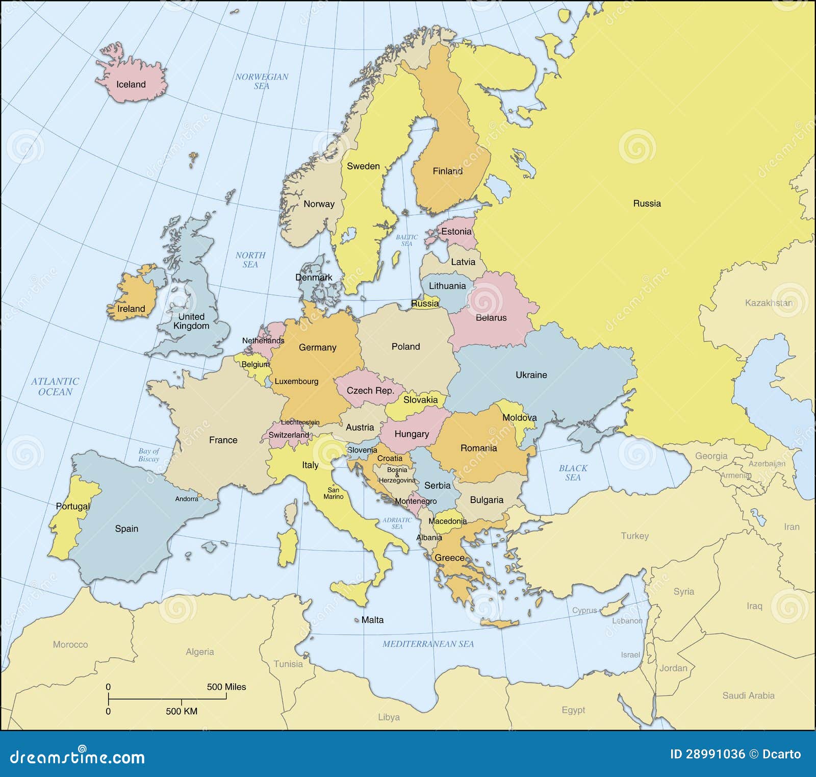 carte politique de l europe