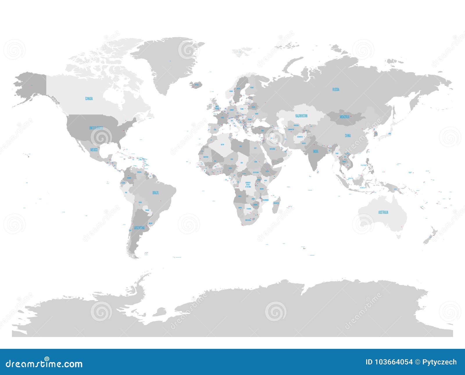 Carte Politique De Monde Avec Des Noms Du Pays Et Des