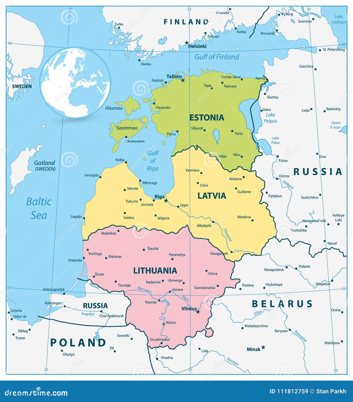 carte pays baltes