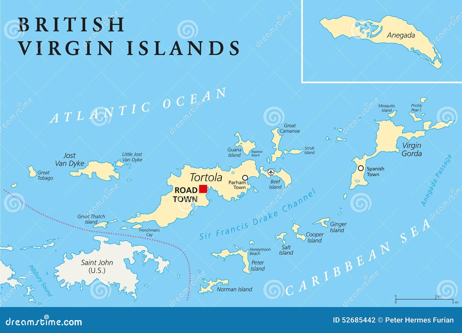 carte des iles vierges britanniques