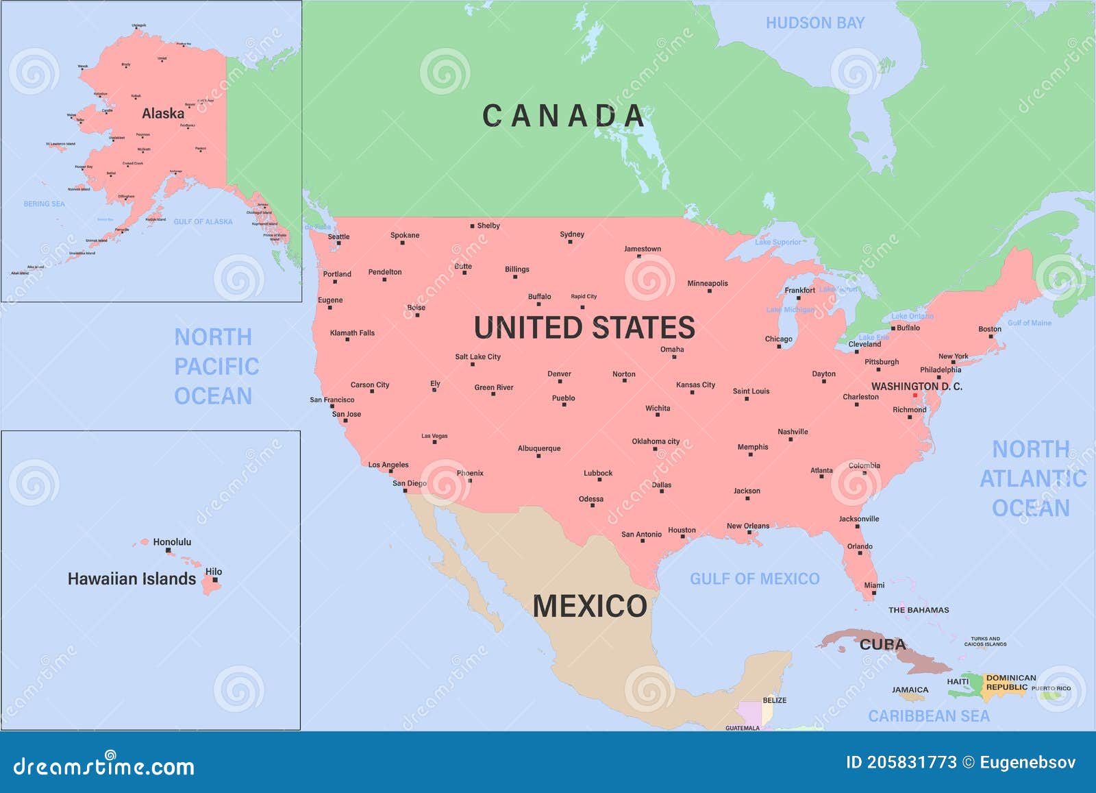 Carte détaillée des Usa