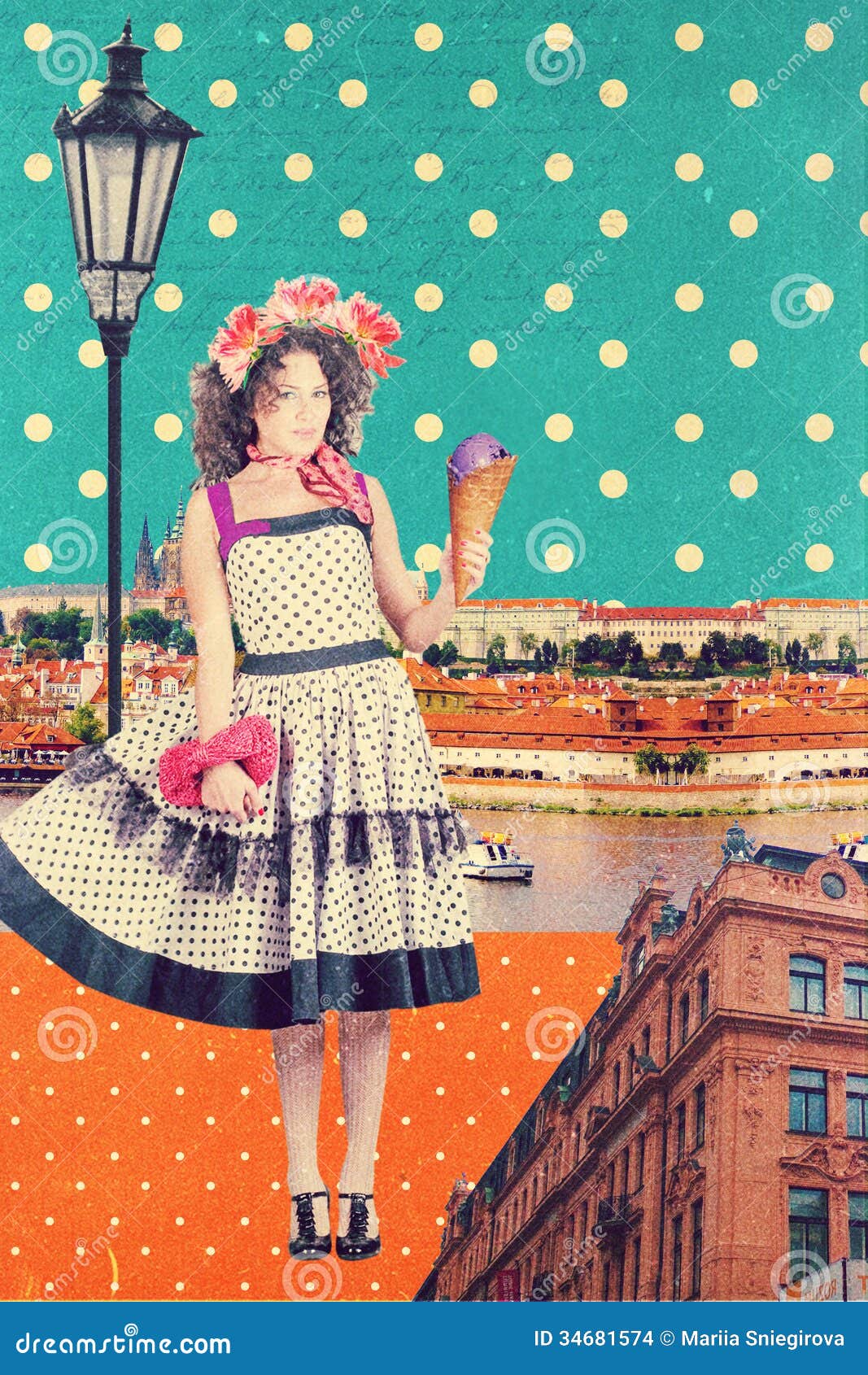 Carte Postale D'art, Style De Vintage Photo stock Image du touriste