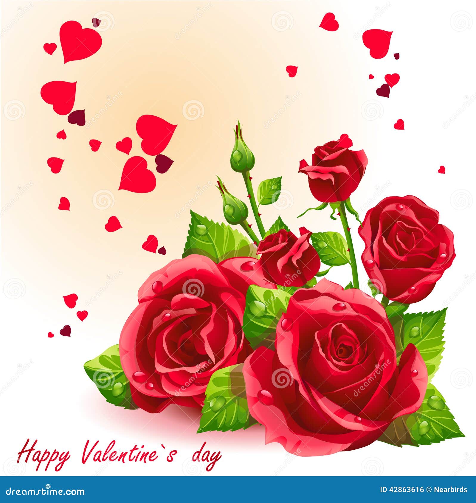Carte Pour La Saint-Valentin Roses-EPS10 Rouge Illustration de Vecteur -  Illustration du floral, illustration: 42863616