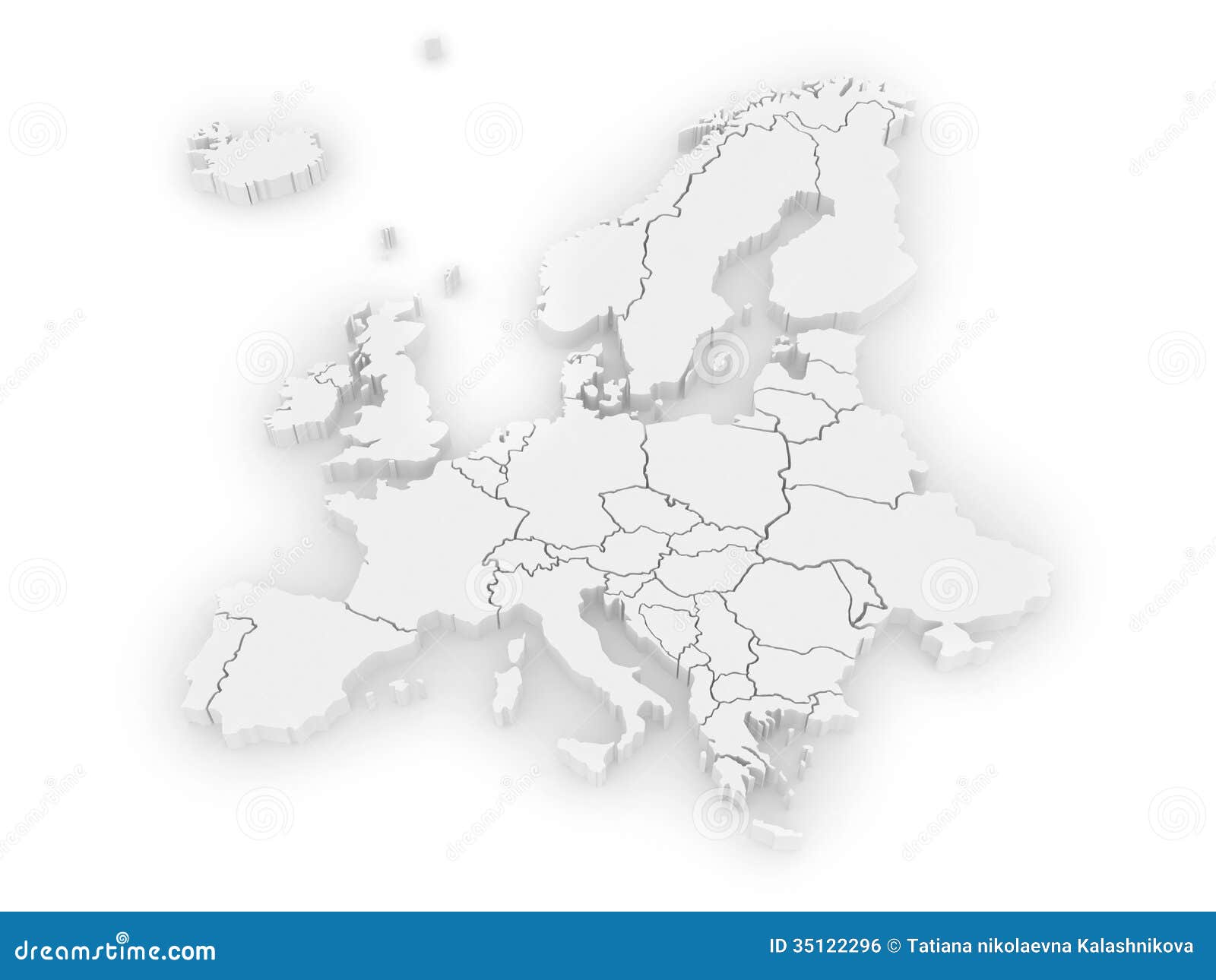 Georelief Carte relief 3D géographique de l'Europe