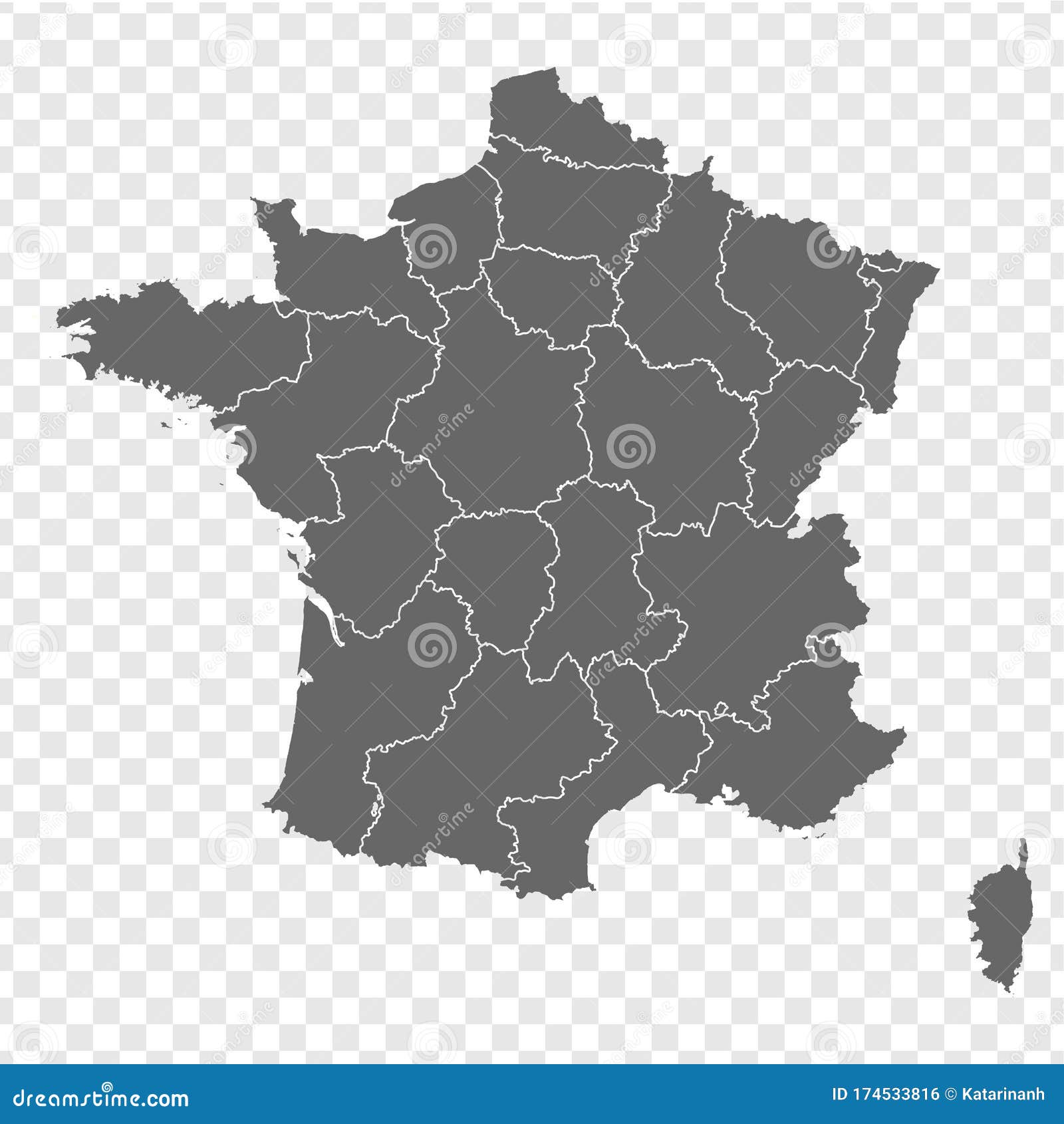 Carte Vide France. Carte De Haute Qualité France Avec Les