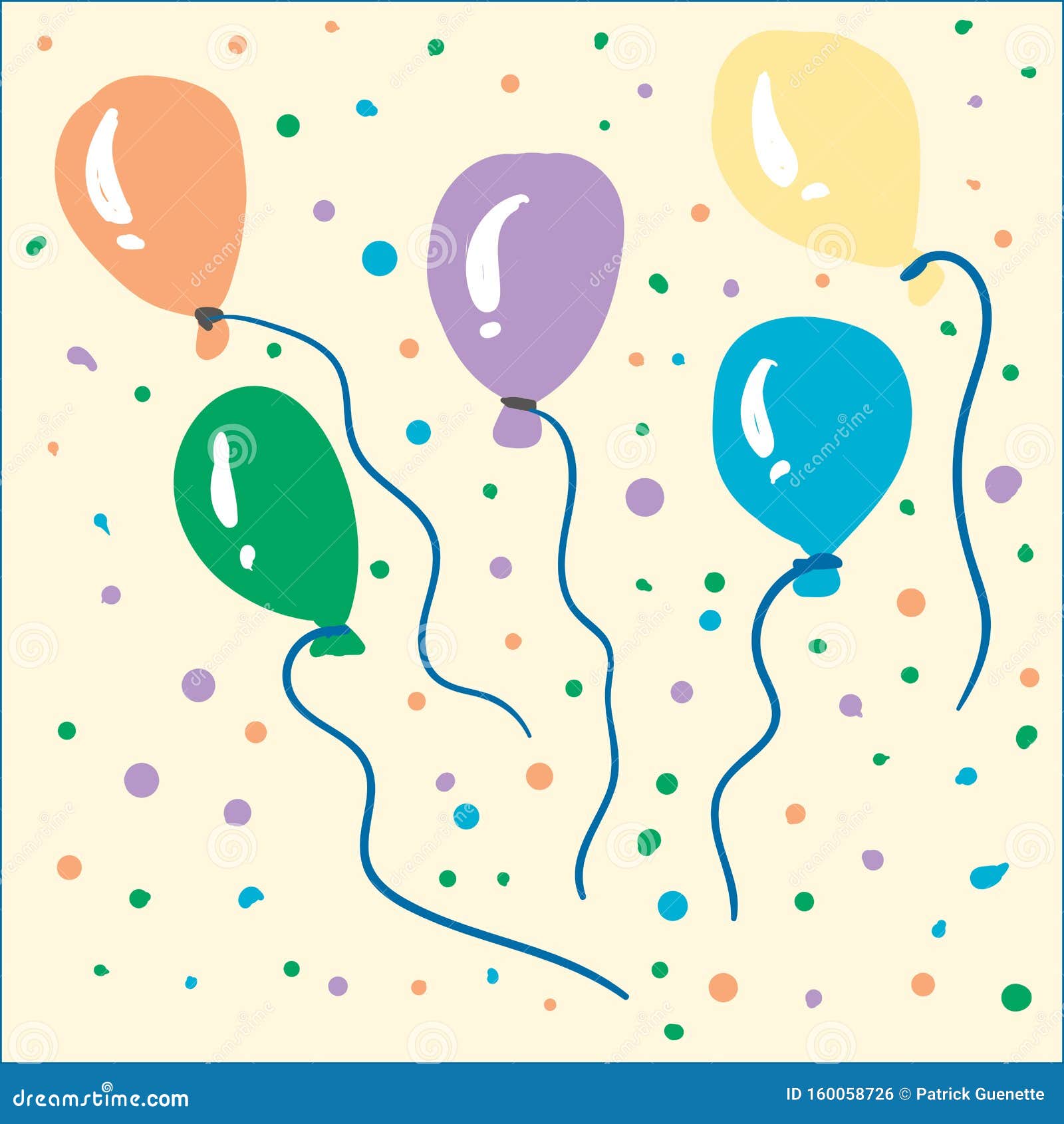 Cartel Con Globos Coloridos Y Confeti Para Celebrar Momentos Felices Dibujo  Vectorial O IlustraciÃ³n Ilustración del Vector - Ilustración de burbujas,  partido: 160058726