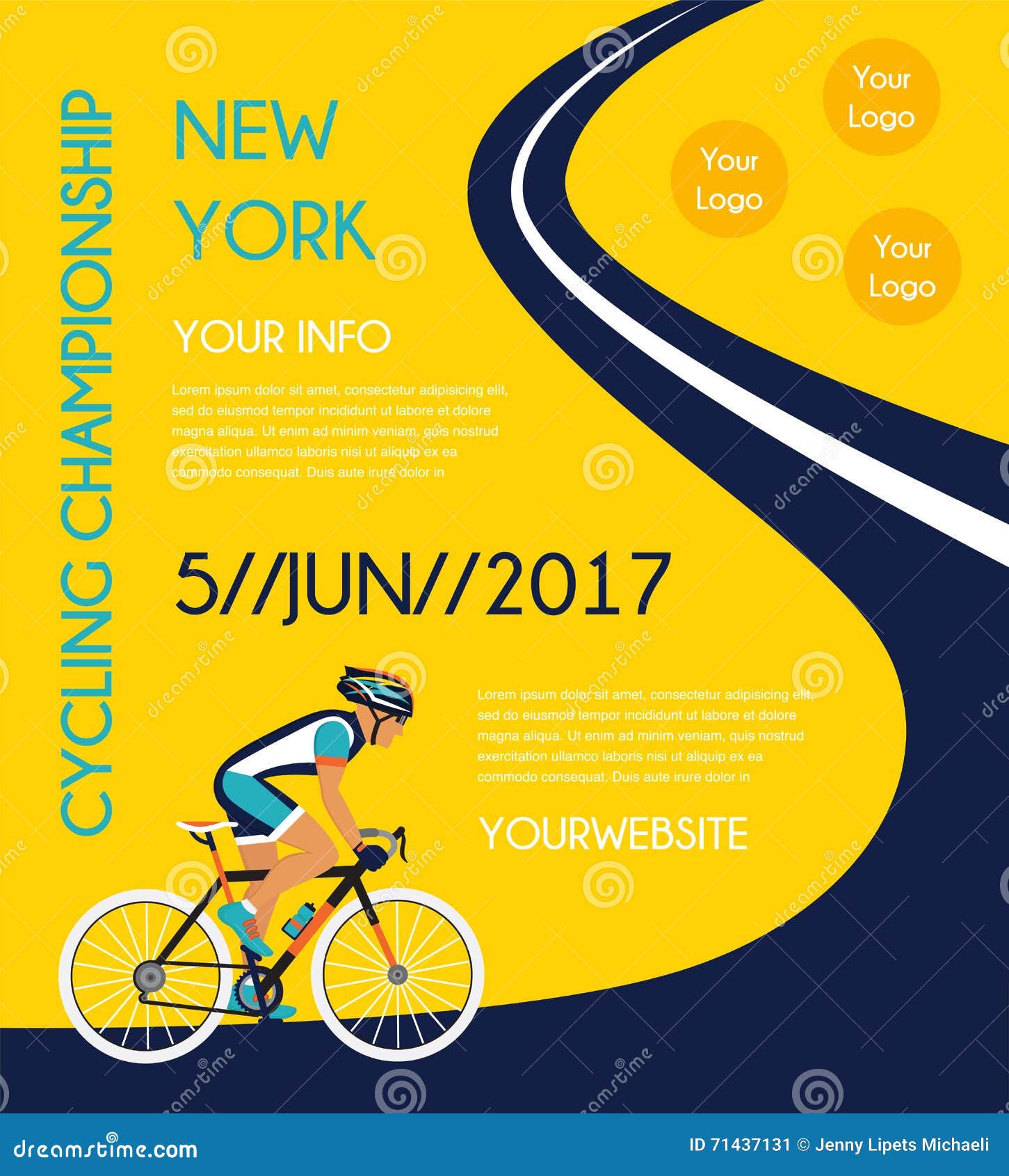 Cartel De Ciclo De Competencia O De La Carrera Ilustración del Vector -  Ilustración de exterior, acelere: 71437131