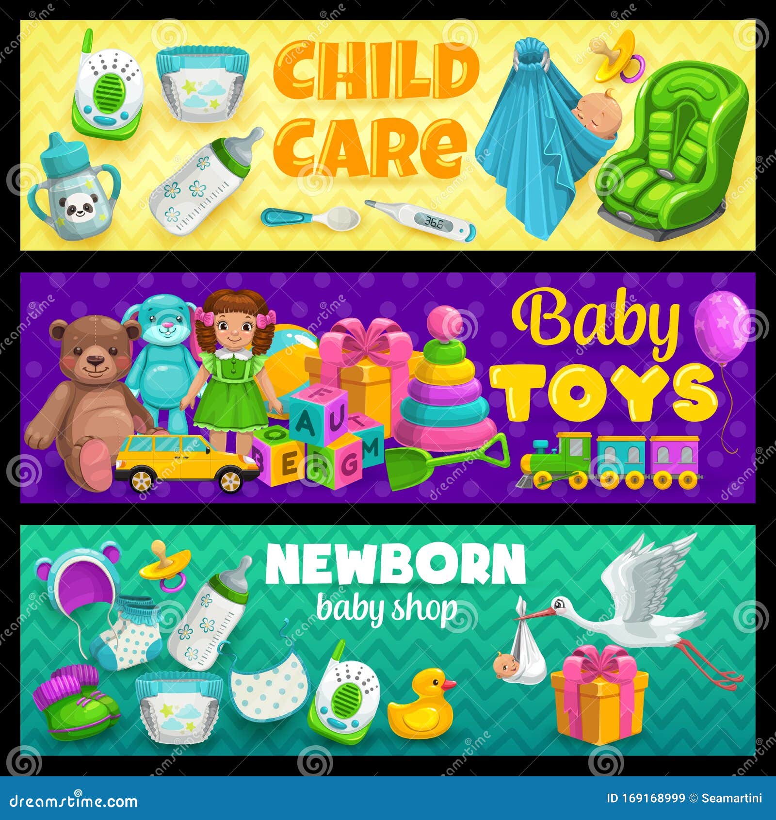 vectores de accesorios y juguetes para bebés recién nacidos